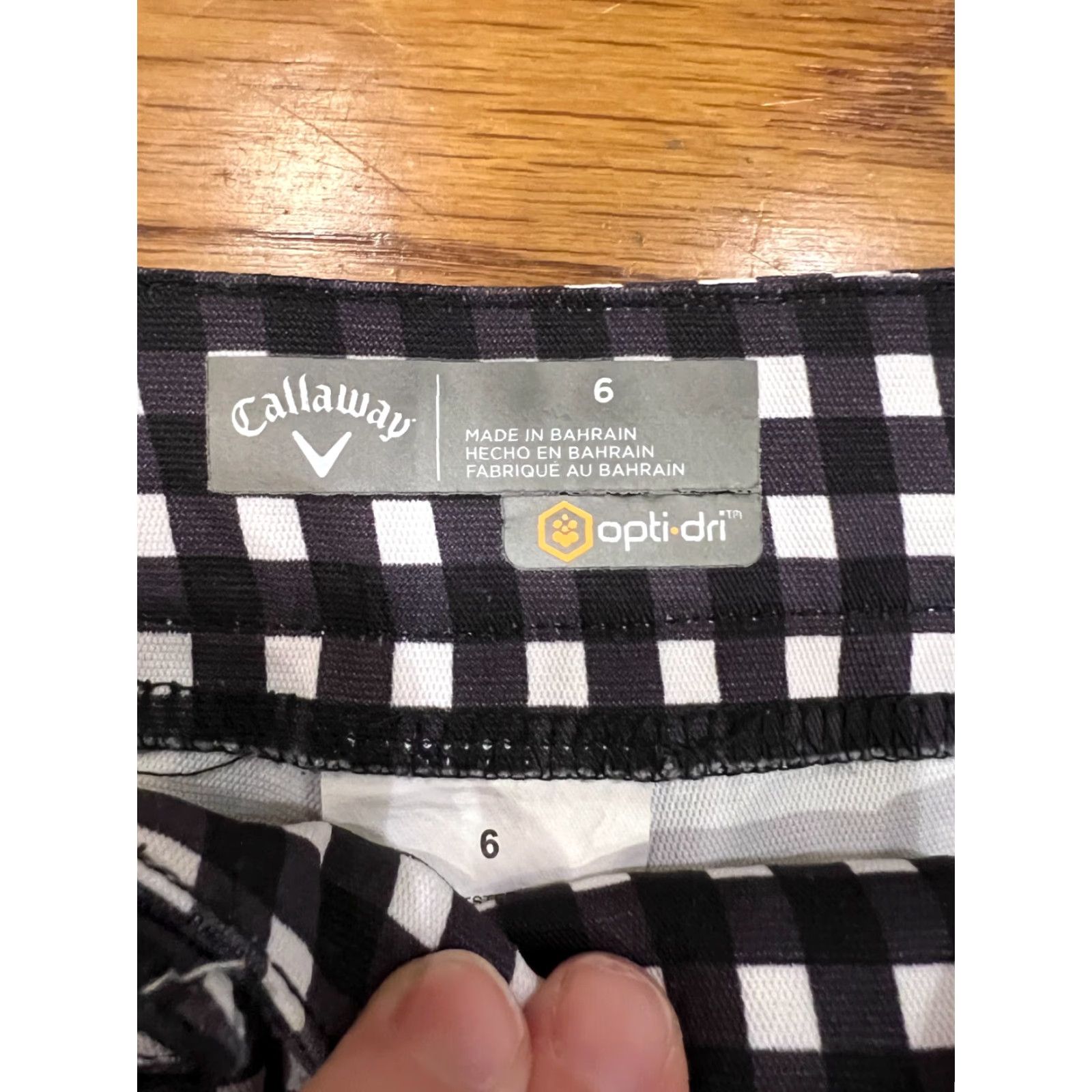 Callaway Callaway Opti-Dri Golf Shorts Bermuda Women Black Gingham Size 8 Size 30" / US 8 / IT 44 - 2 Thumbnail