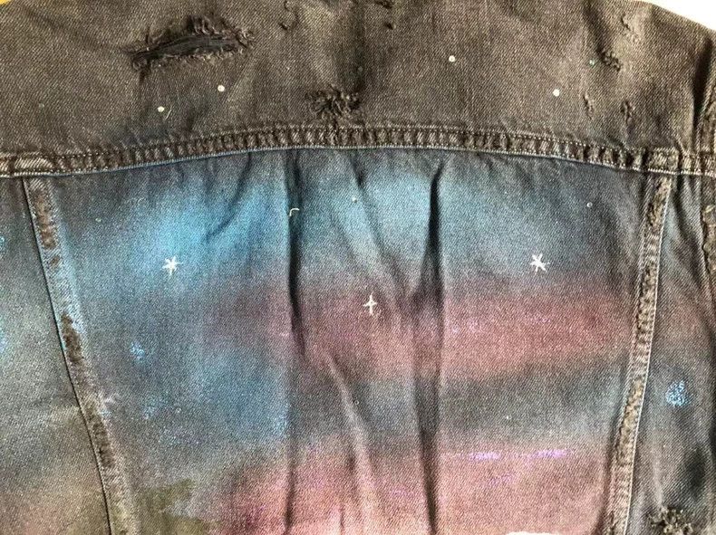 Amiri Amiri Night Wolf Starry Sky Destruction Jacket Size US L / EU 52-54 / 3 - 7 Thumbnail