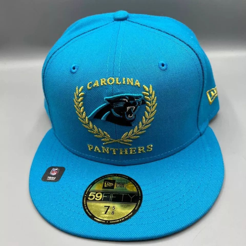 New Era Carolina Panthers Hat Men 7 5/8 59Fifty New Era NFL Fitted Size ONE SIZE - 2 Thumbnail