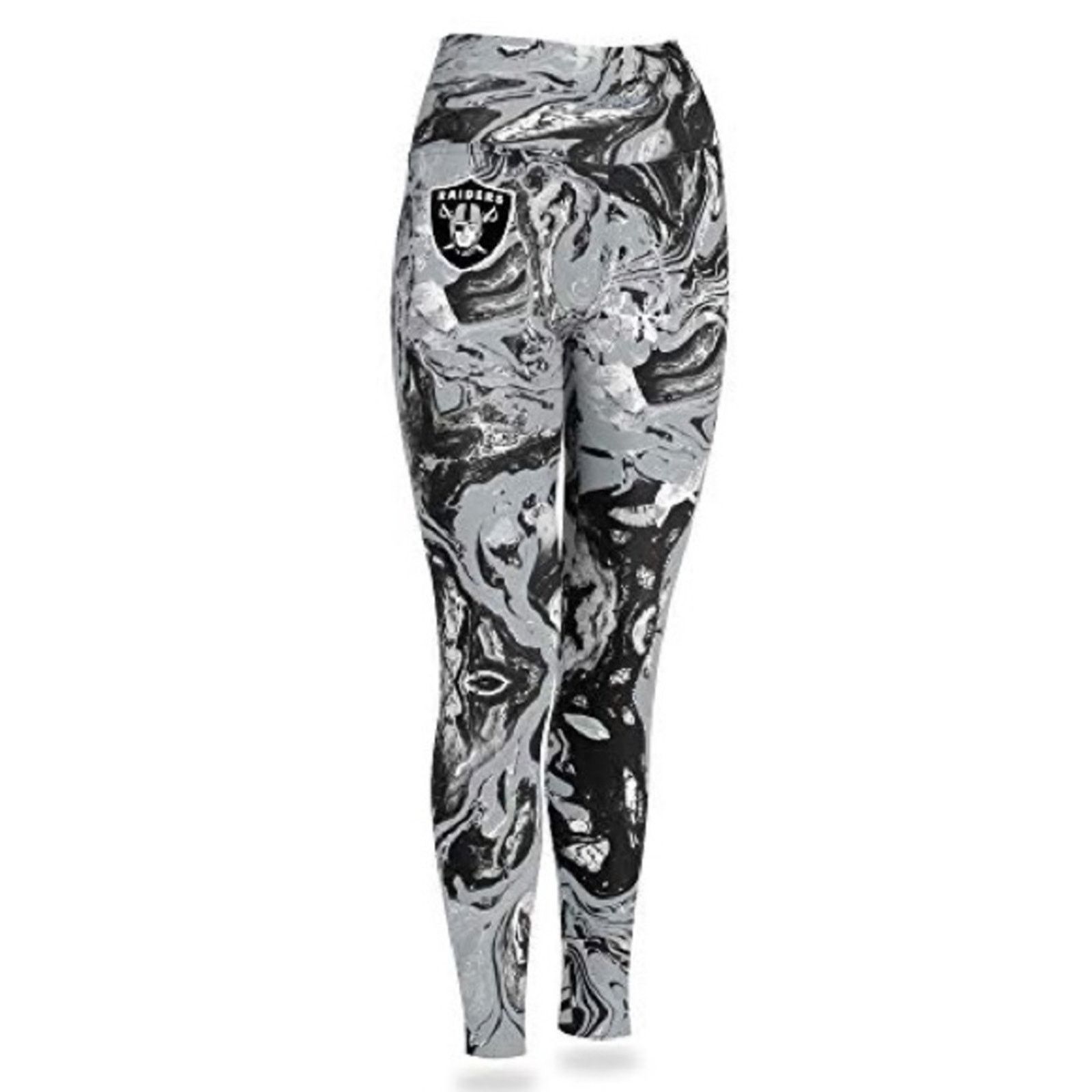 Zubaz ZUBAZ NFL WOMEN'S OAKLAND RAIDERS TEAM SWIRL LEGGINGS NWT Size 25" / US 0 / IT 36 - 3 Thumbnail