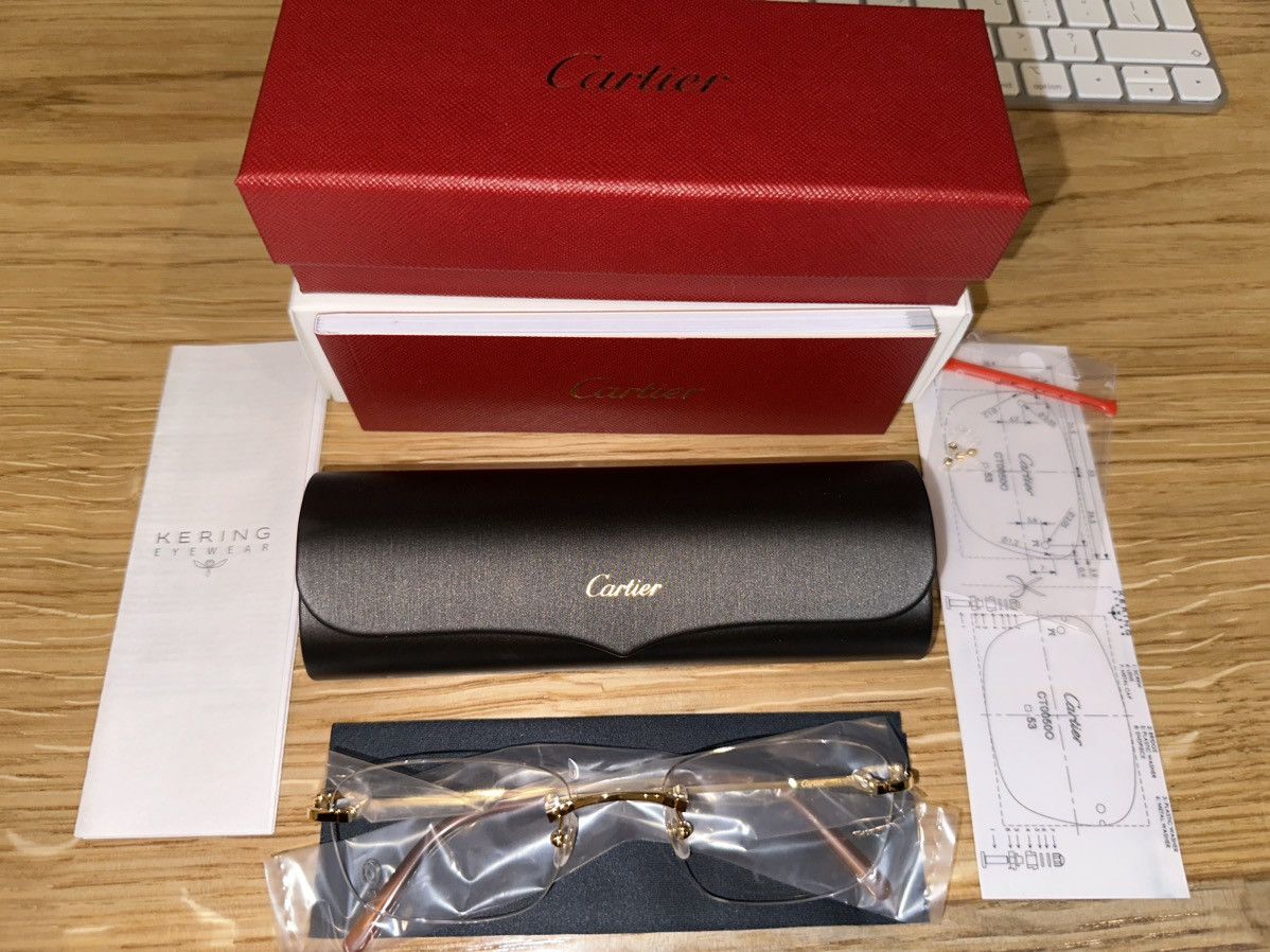 image of Cartier Frameless Glasses Ct00500 in Gold, Men's