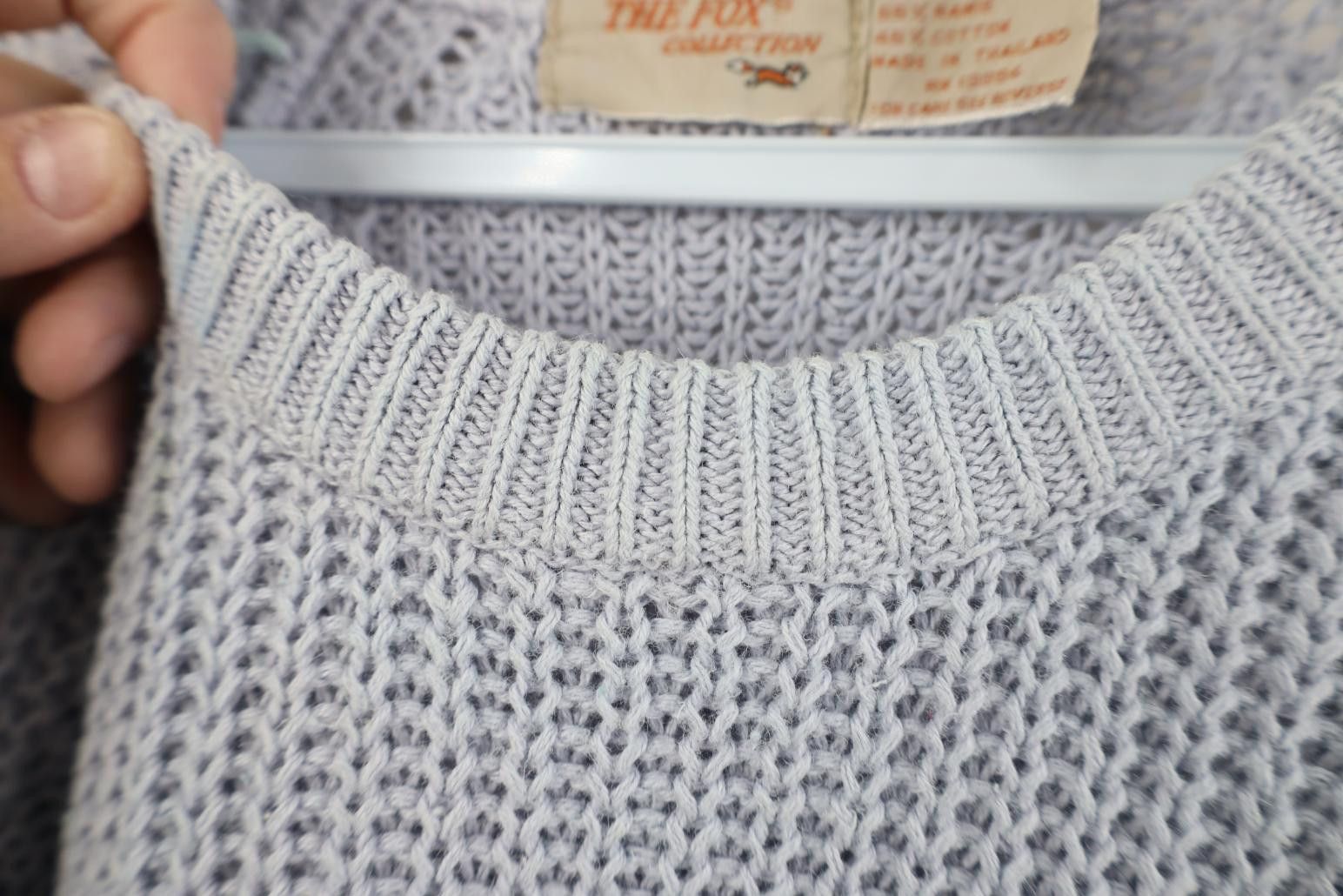 Vintage Vintage 90s Streetwear Ribbed Crewneck Sweater Light Blue Size US L / EU 52-54 / 3 - 7 Thumbnail