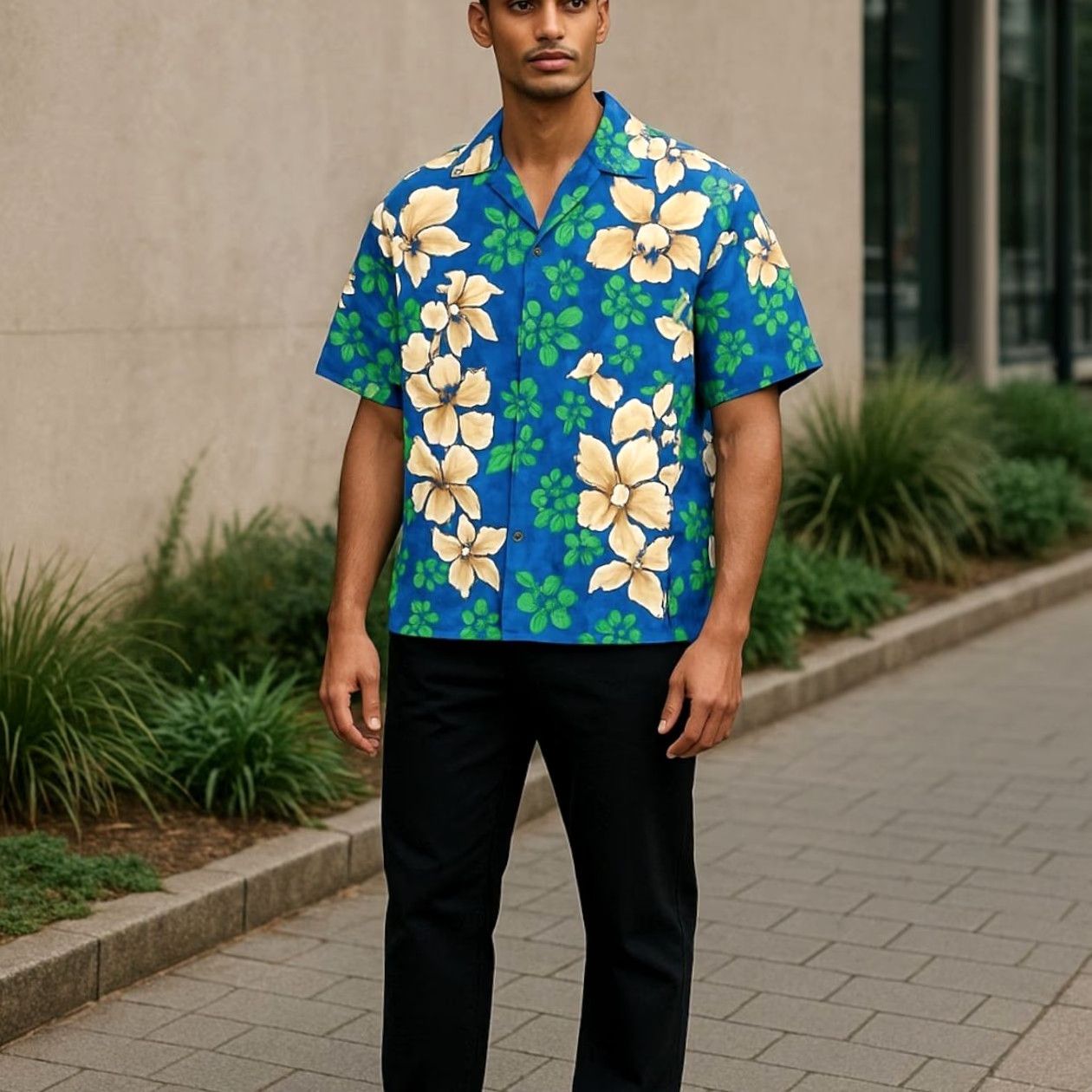 Vintage Honu Bay Hawaiian Shirt Mens Small Blue All Over Print Camp Aloha Tiki Shirt Size US S / EU 44-46 / 1 - 2 Thumbnail