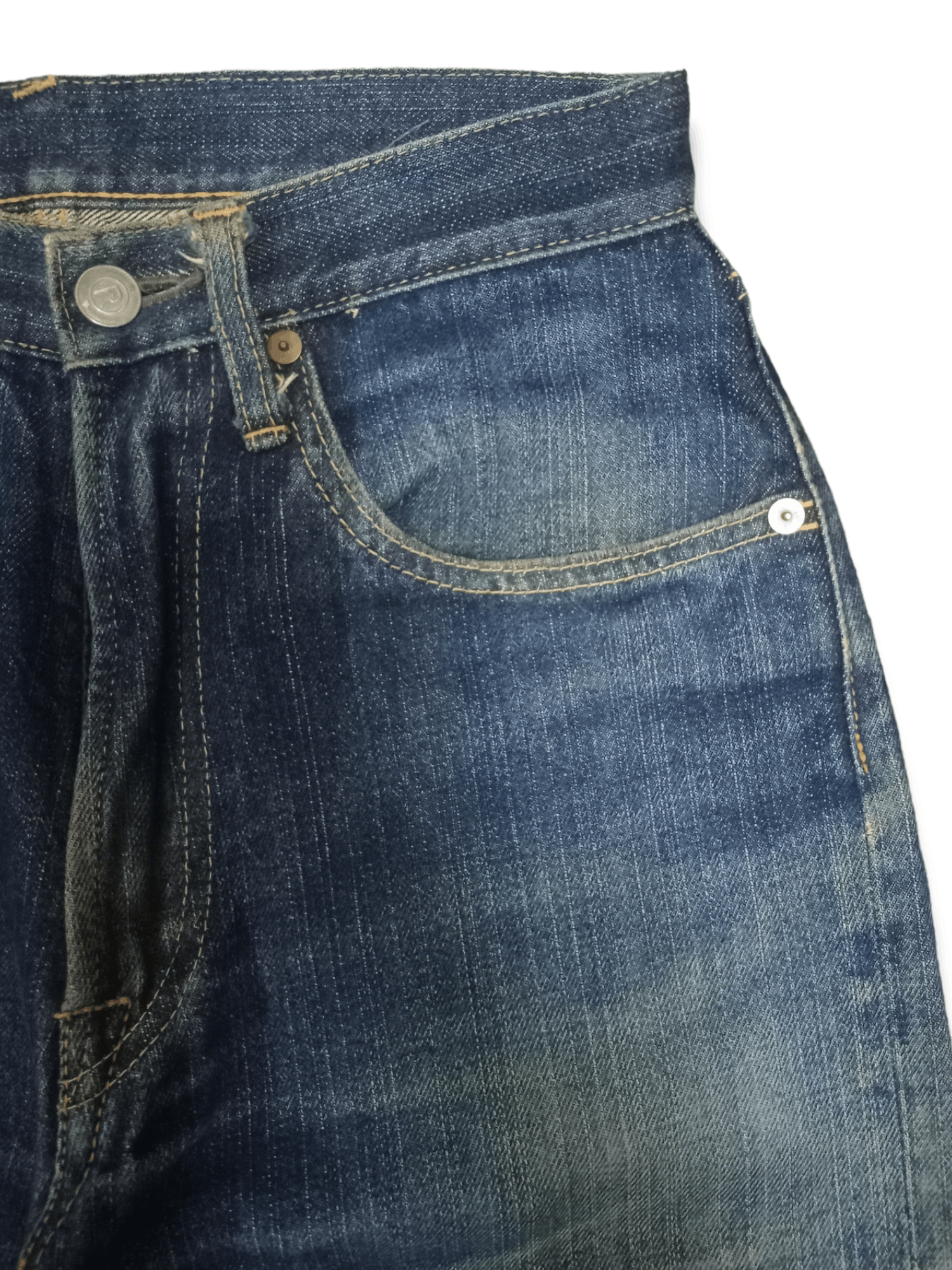 45rpm Vintage Japanese 45Rpm Mud Wash Distressed Loose Jeans Size US 26 / EU 42 - 6 Thumbnail