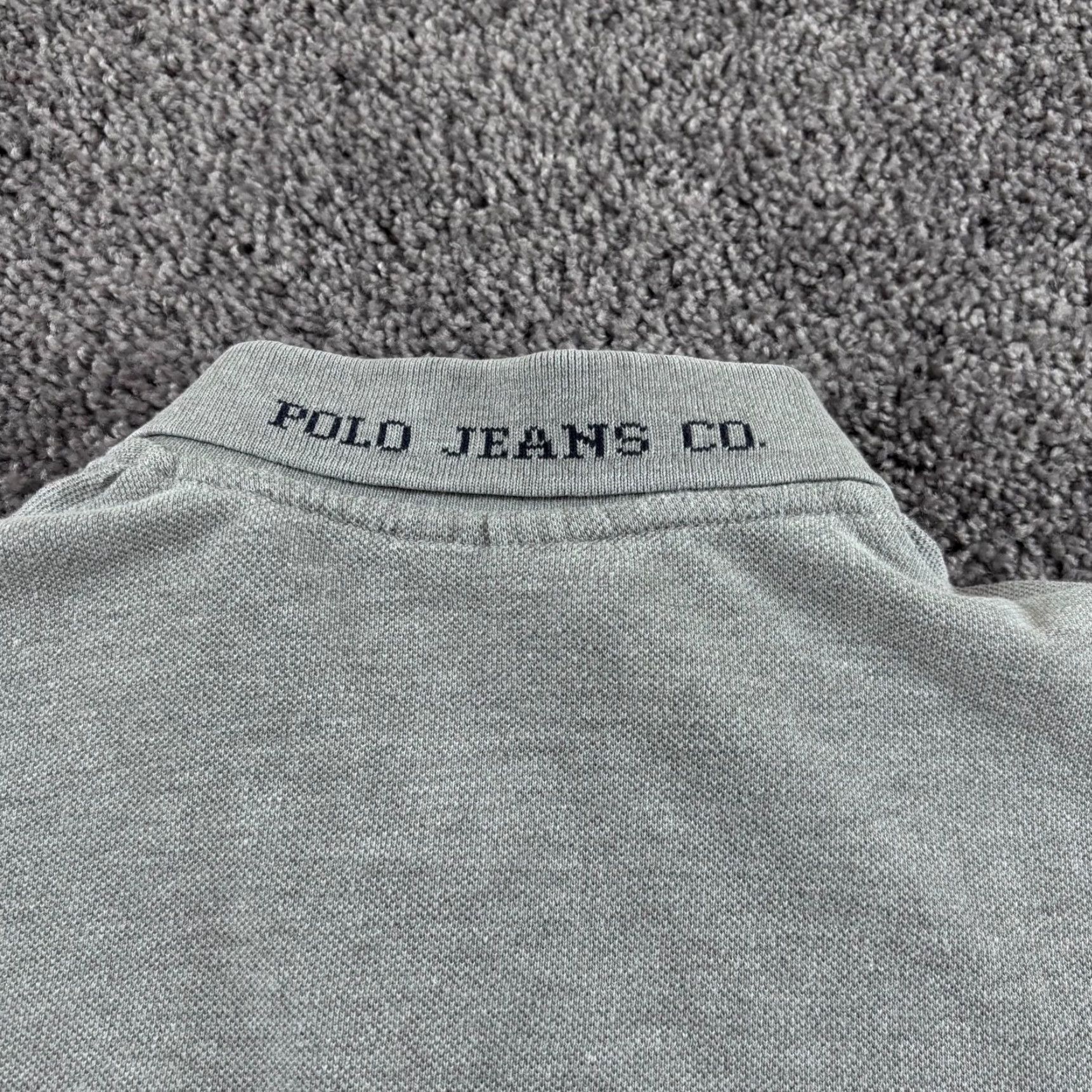 Vintage Vtg Polo Jeans Co Shirt Men M Gray Cotton Ralph Lauren Embroidered Flag & Collar Size US M / EU 48-50 / 2 - 4 Thumbnail