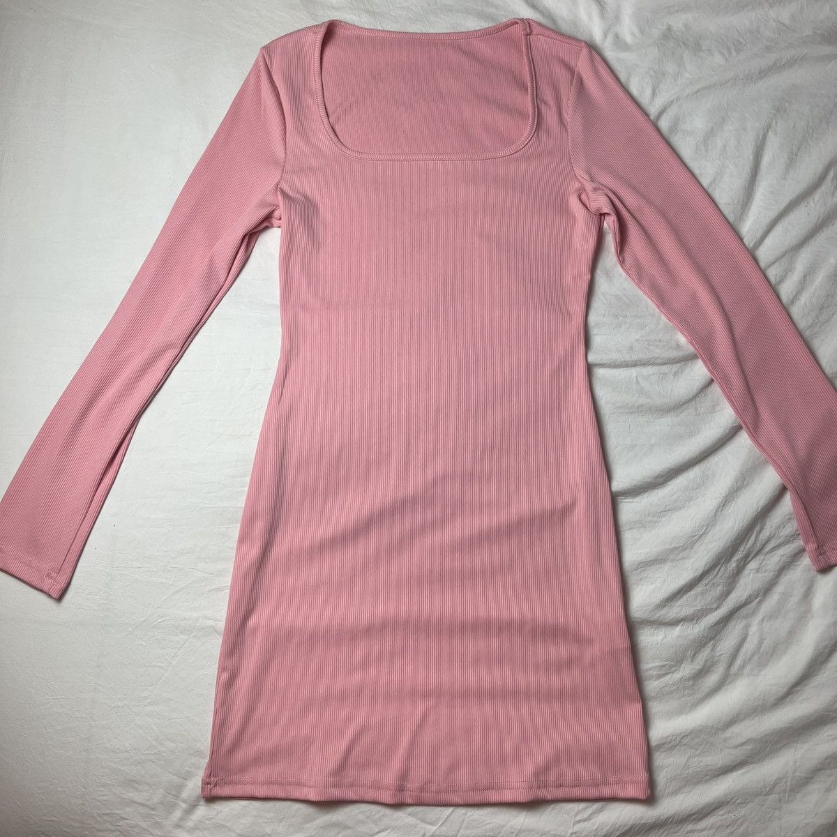 Other Pink square neck long sleeve fit and flare mini dress Size S / US 4 / IT 40 - 4 Thumbnail