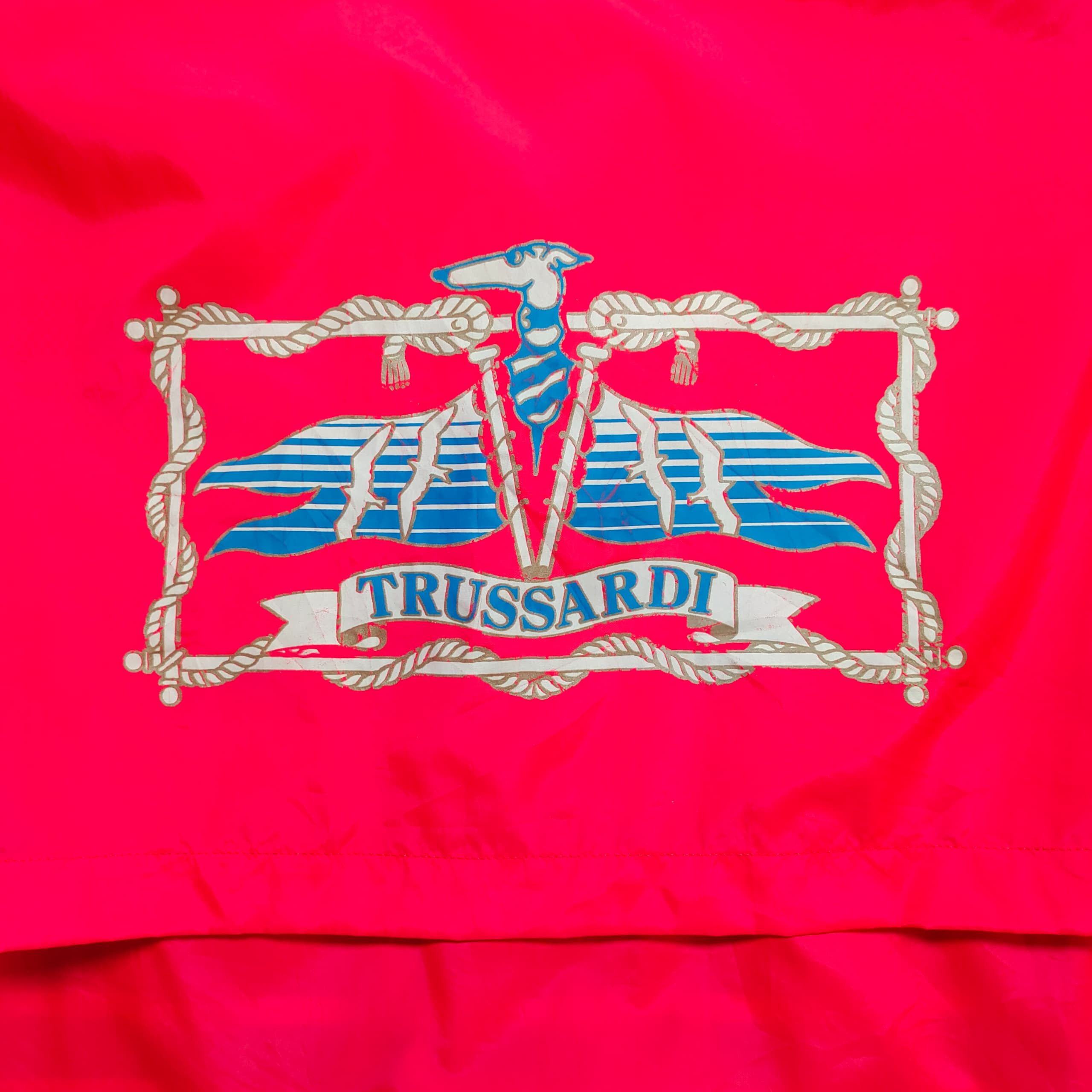 Trussardi Vintage Trussardi Bright Red Greyhound Logo Windbreaker Size US L / EU 52-54 / 3 - 9 Thumbnail