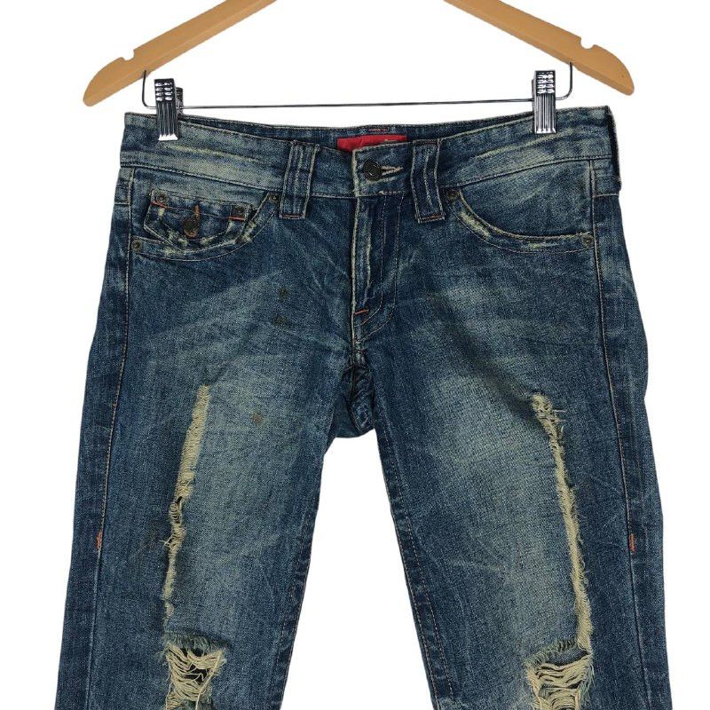 Japanese Brand × Jean Ladies Denim Bootcut B Distressed Jean Size 30" / US 8 / IT 44 - 2 Thumbnail