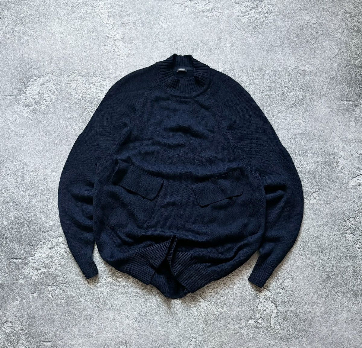 Designer × Jil Sander Jil sander navy S sweater dress knitwear relaxed jumper 00s Size S / US 4 / IT 40 - 1 Thumbnail