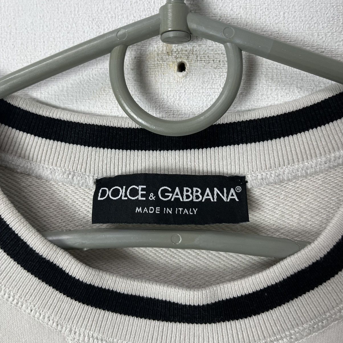 Dolce & Gabbana Dolce & Gabbana D&G Sweatshirt White Big Logo Rare Size US M / EU 48-50 / 2 - 8 Thumbnail
