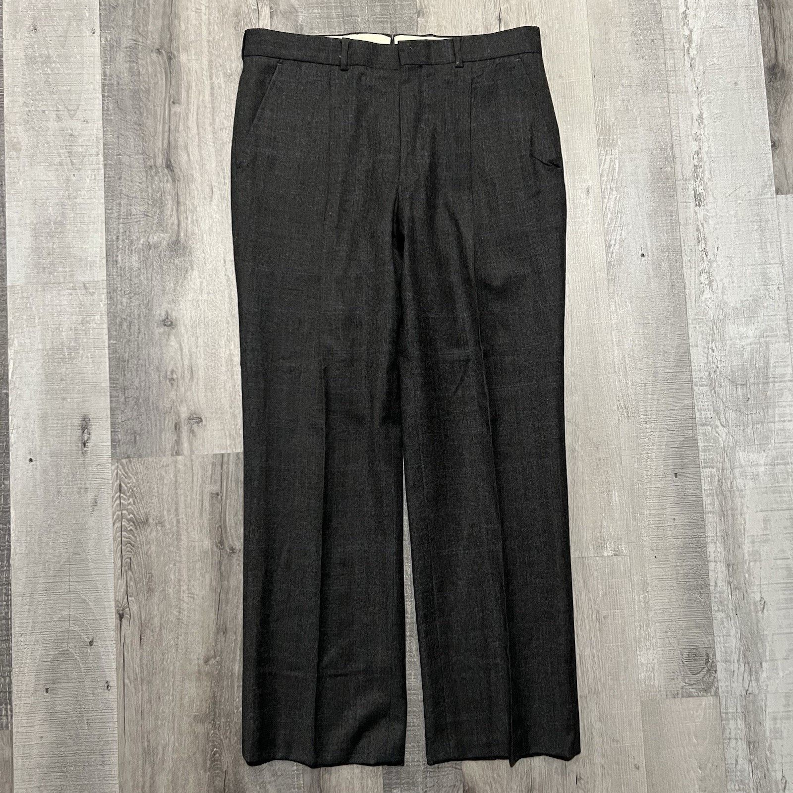 Vintage VTG 60s/70s Grey Wool Blend Straight Leg Trouser Pants 34 Size US 34 / EU 50 - 1 Thumbnail