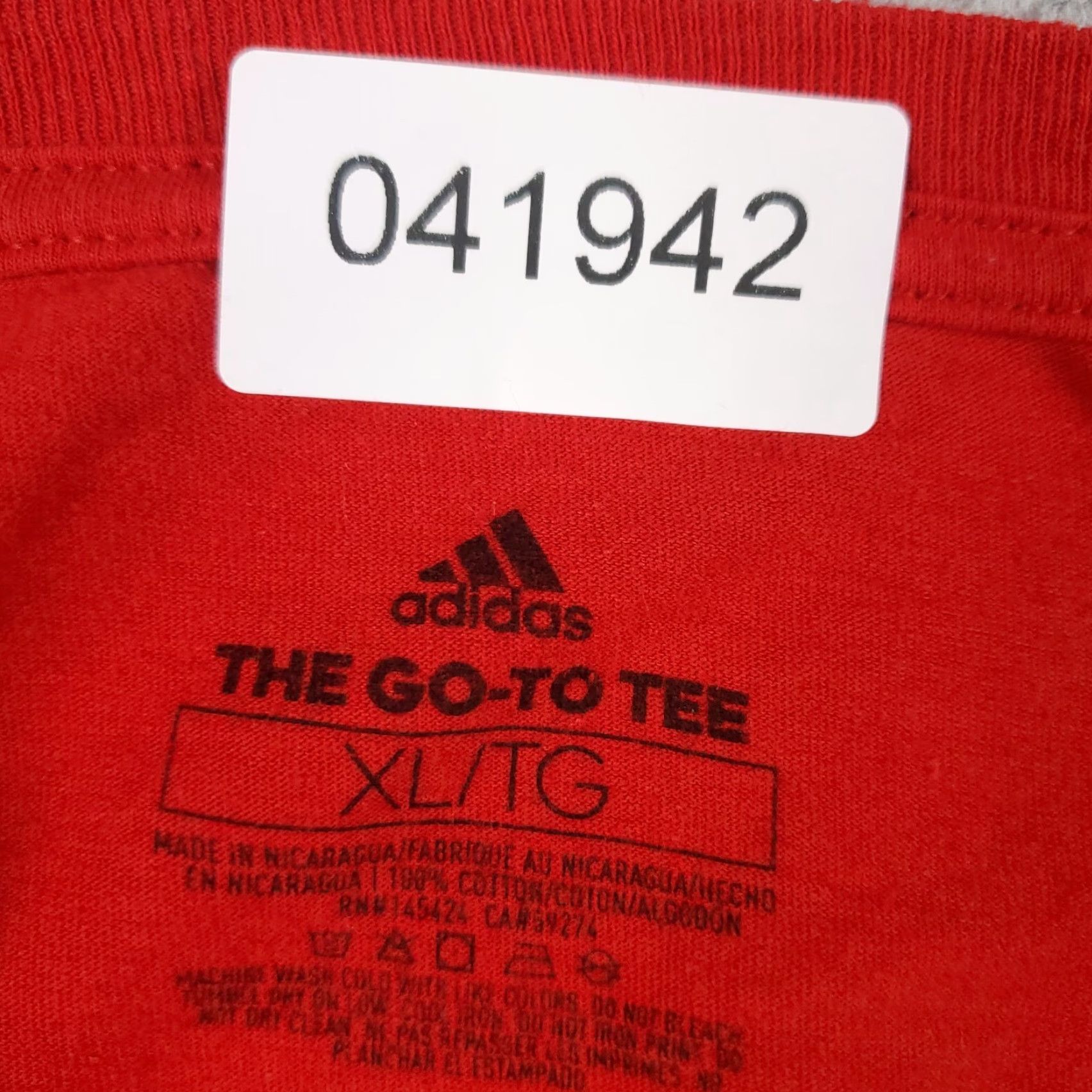 Adidas Adidas T Shirt Mens XL Red Short Sleeve Crew Neck Casual Cotton Blend Logo Vintage No Size US XL / EU 56 / 4 - 7 Thumbnail