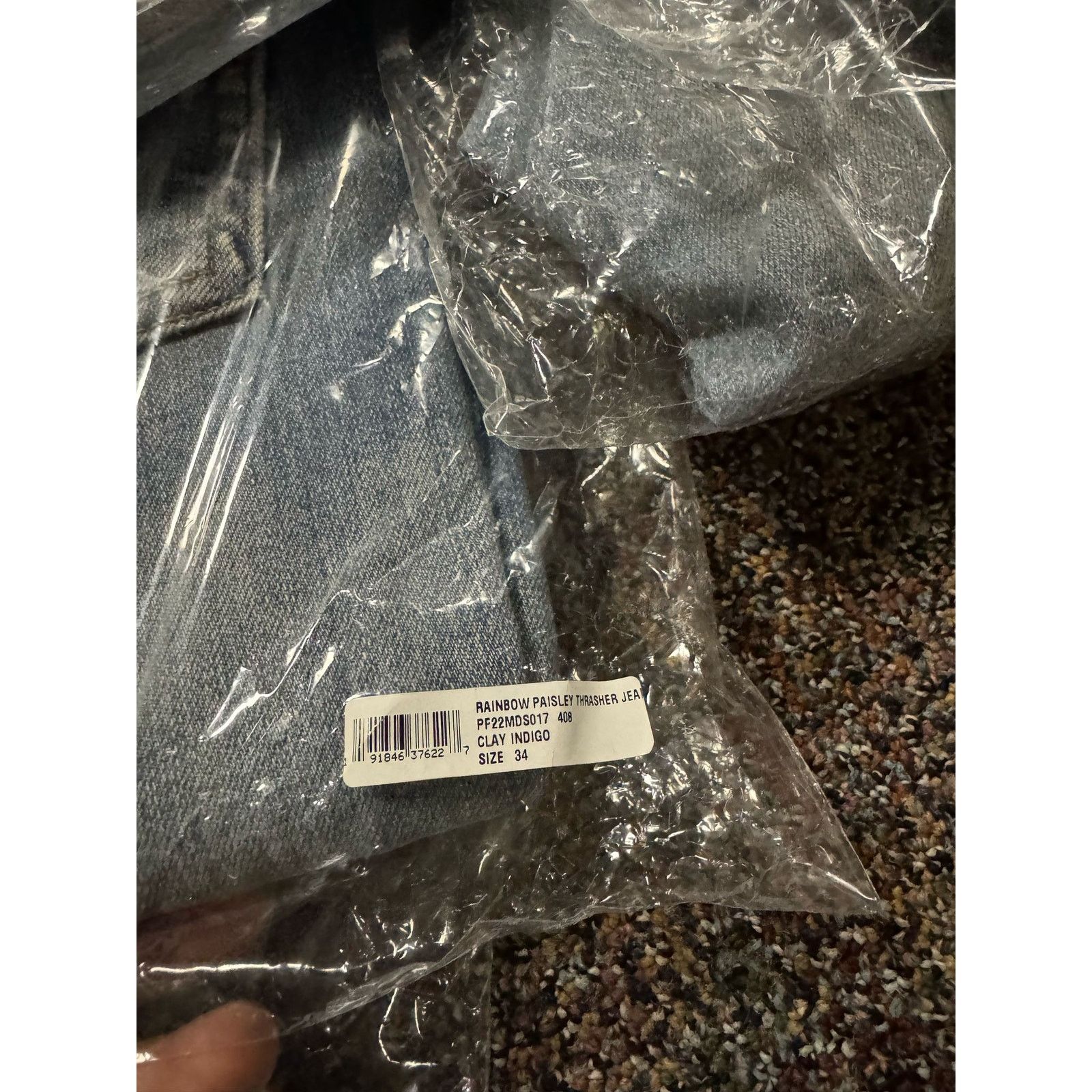 Amiri o1rshd1 Rainbow Paisley Thrasher Jeans in Clay Indigo Size US 34 / EU 50 - 20 Thumbnail