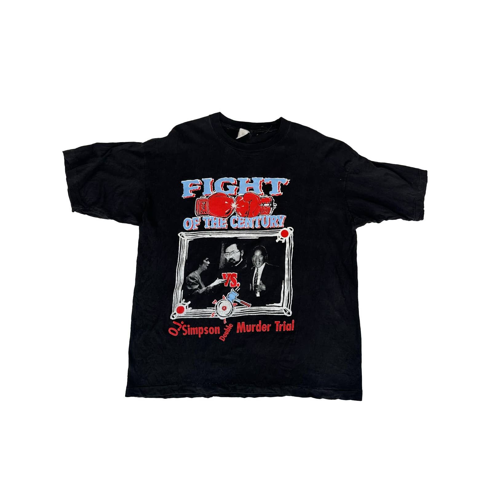 image of Vintage Oj Fight Of The Century T Shirt in Black, Men's (Size XL)