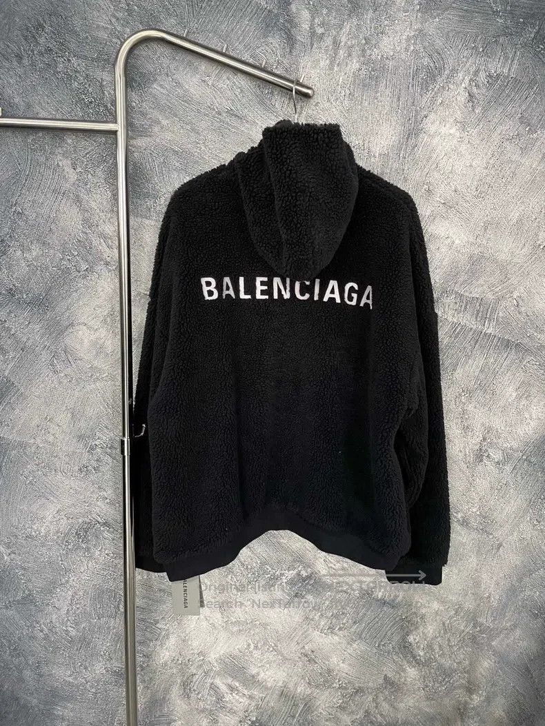 Balenciaga Balenciaga Solid color logo embroidered zipper hooded swea Size US L / EU 52-54 / 3 - 2 Thumbnail