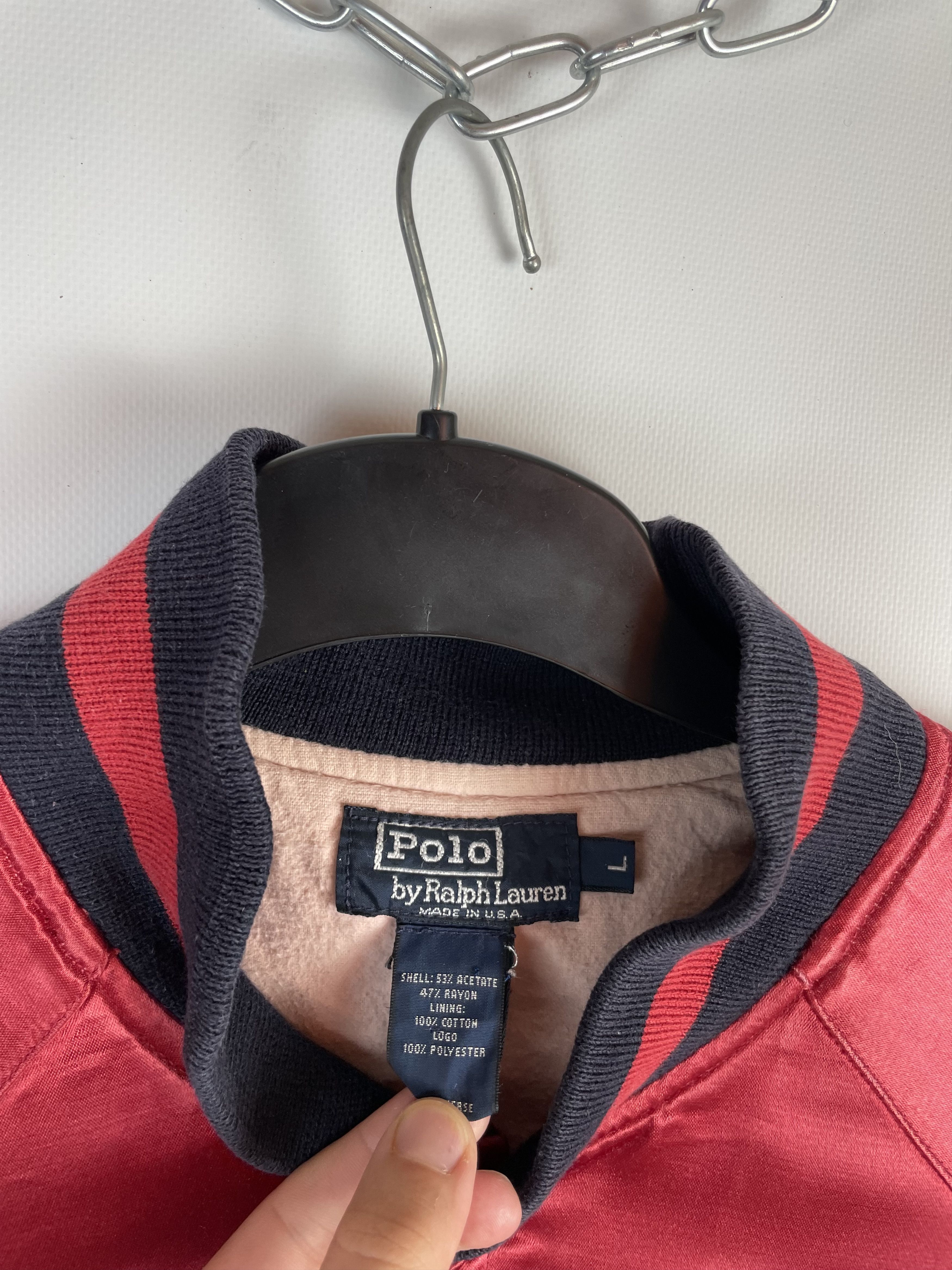 Polo Ralph Lauren Rare Vintage Polo Ralph Lauren Satin Jacket USA 80s Size US L / EU 52-54 / 3 - 5 Thumbnail