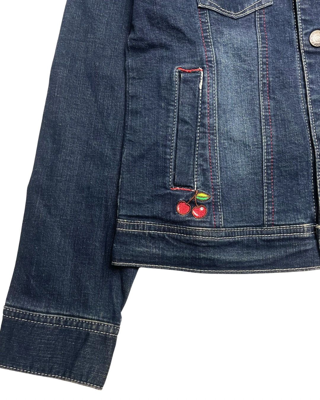 Japanese Brand Daisy Lovers Dark Wash Denim Jacket Size XS / US 0-2 / IT 36-38 - 7 Thumbnail