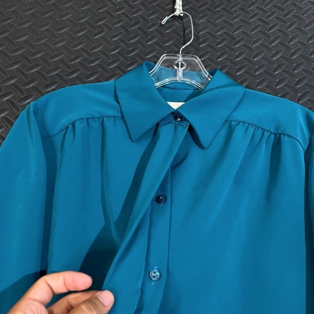Pendleton VINTAGE Pendleton Blouse Blue Button Up Long Sleeve Women's 10 Size L / US 10 / IT 46 - 3 Thumbnail