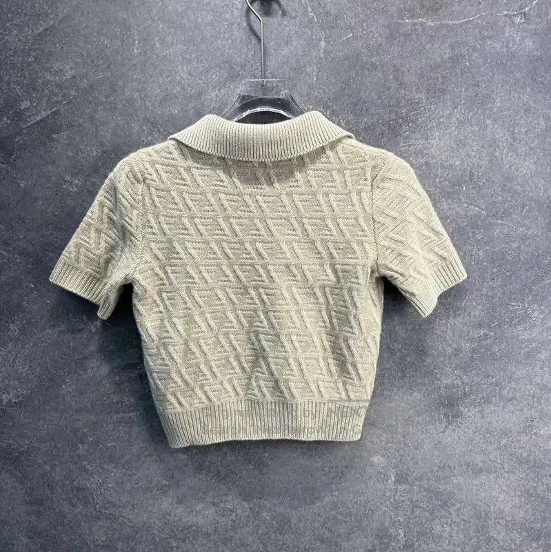 Fendi Fendi Short-Sleeve Knit Sweater in Cream . Size S / US 4 / IT 40 - 2 Thumbnail