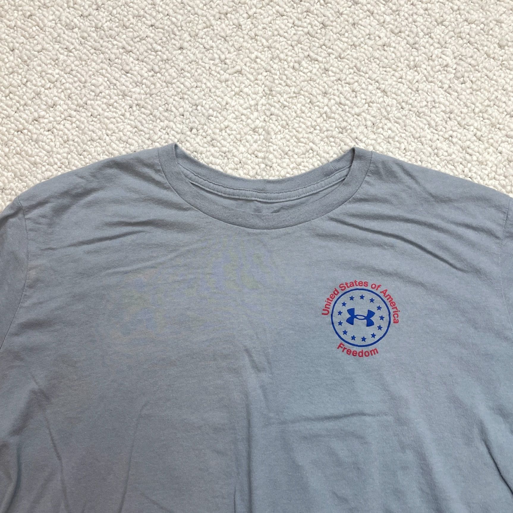 Under Armour Under Armour Shirt Mens 2XL Gray Tee Vintage? No — 2XL Gray Under Armour Shirt Mens Tee Logo Crew Neck Short Sleeve Jersey Cotton Blend Regular Fit Size US XXL / EU 58 / 5 - 2 Thumbnail