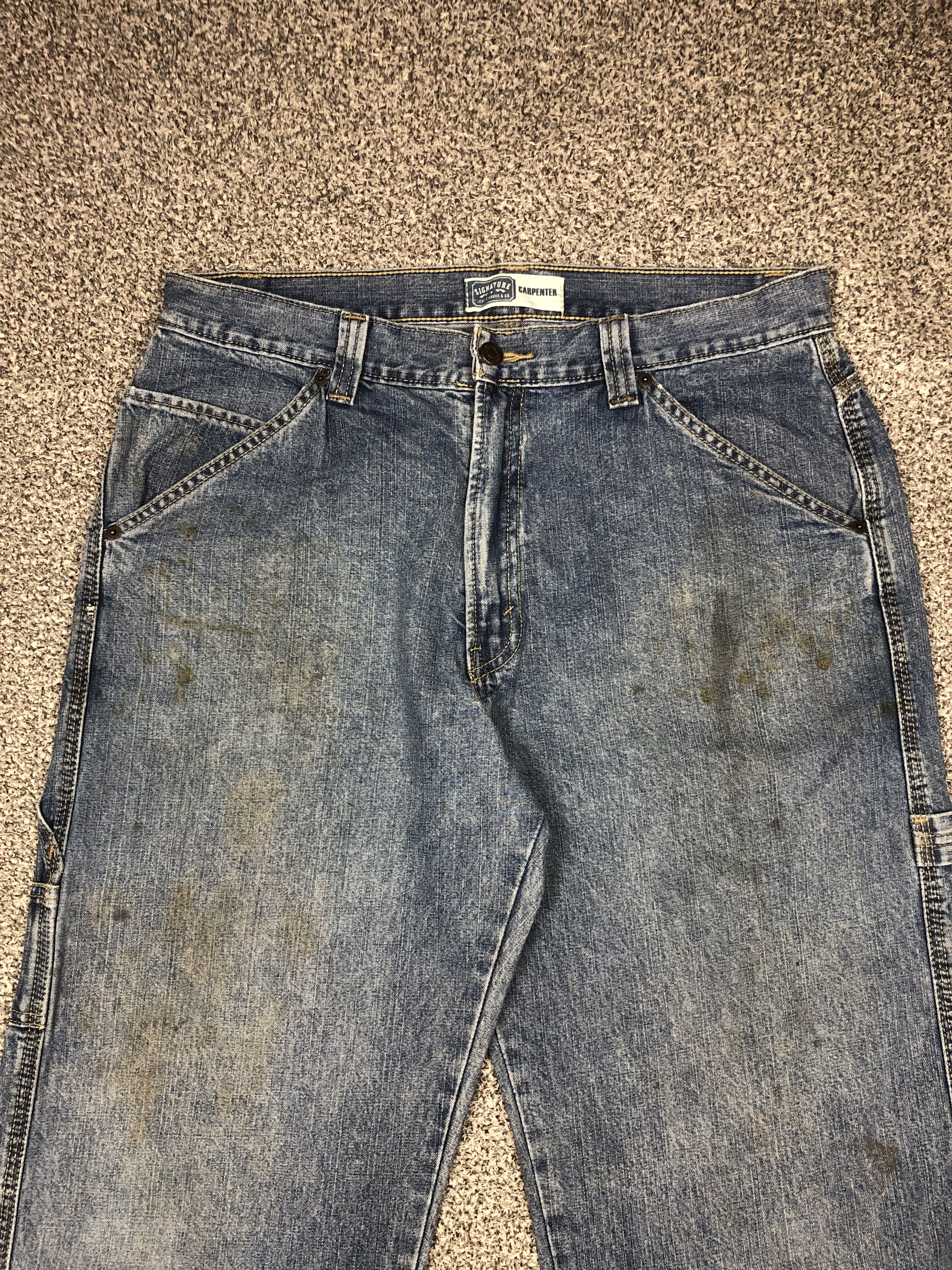 Levi's Vintage 90s Archived Levi`s Carpenter Wash Blue Jeans Size US 34 / EU 50 - 3 Thumbnail