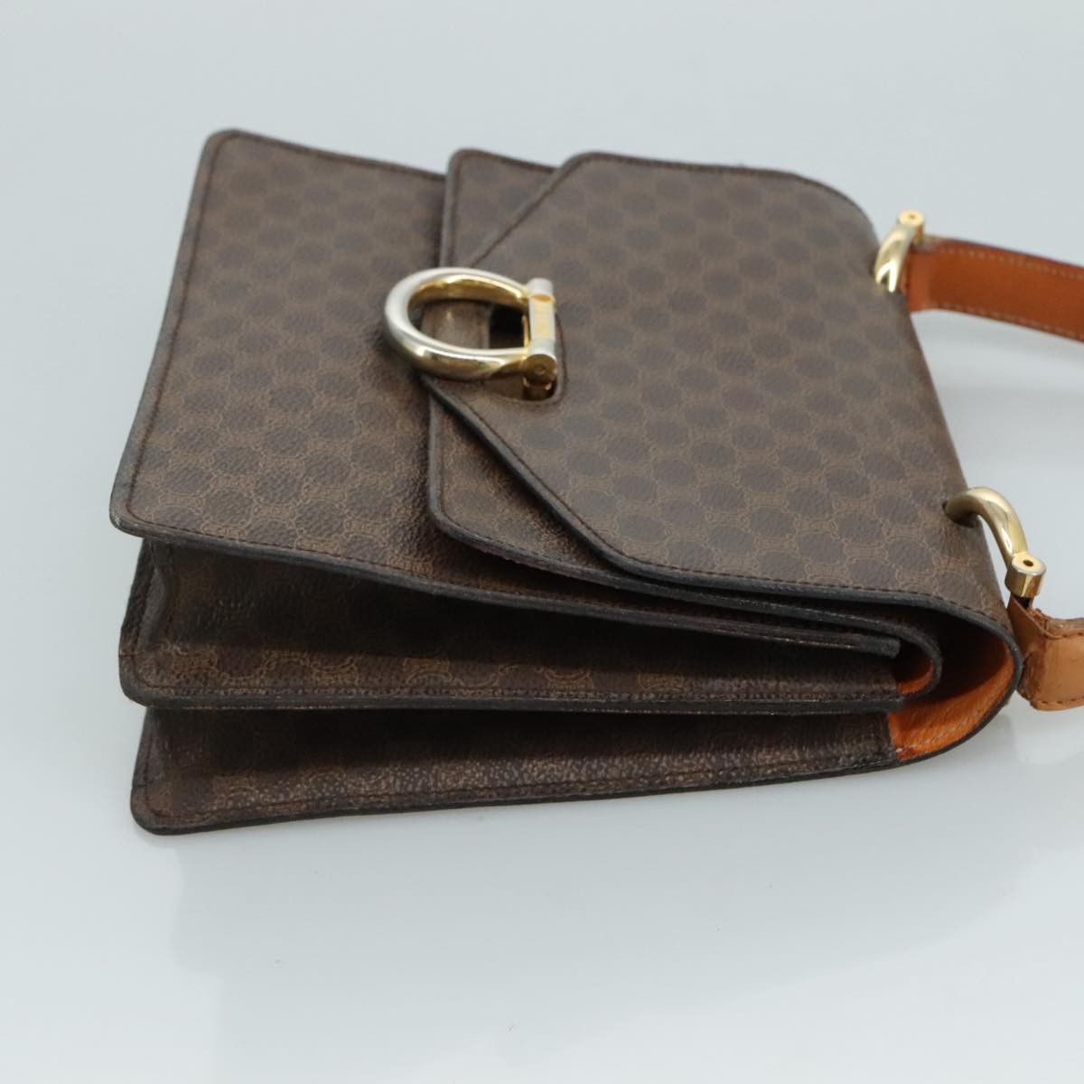 Celine CELINE Macadam Canvas Hand Bag Pvc Leather Brown Size ONE SIZE - 4 Thumbnail