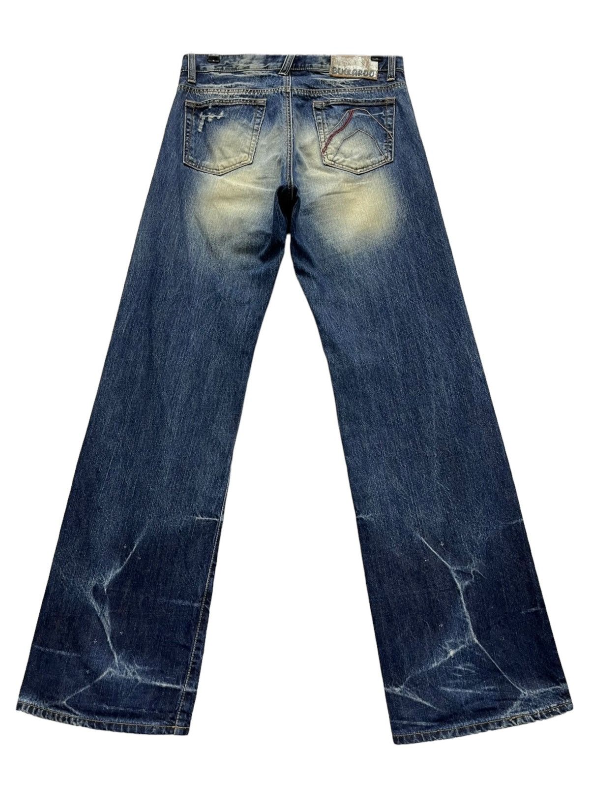 BUCKAROO 🔥Crashwash Indigo Mudmax Punk Ripped Wide Leg Flare Size US 30 / EU 46 - 2 Thumbnail