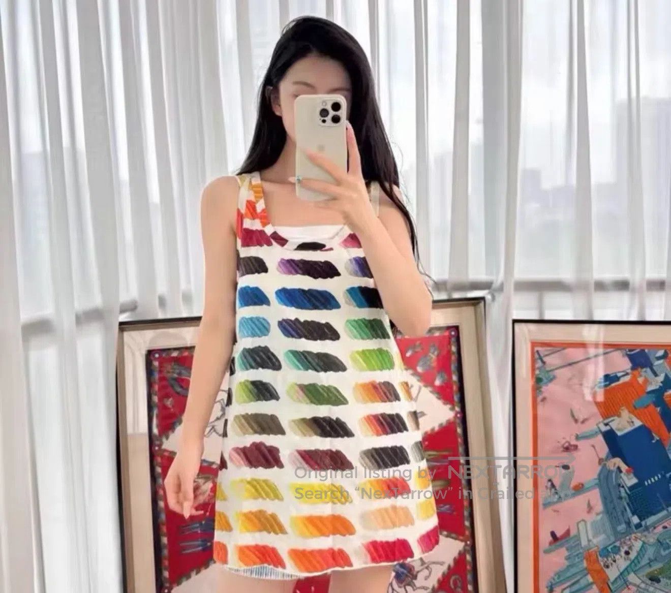 Chanel Chanel Anti-War Series: Colorful Silk Vest Dress| Size S / US 4 / IT 40 - 1 Thumbnail