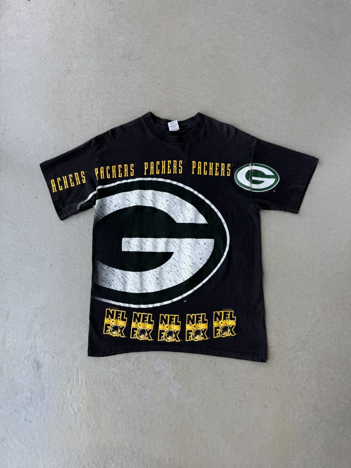 Vintage Vintage 90s Green Bay Packers NFL on Fox T-Shirt Size US L / EU 52-54 / 3 - 1 Thumbnail