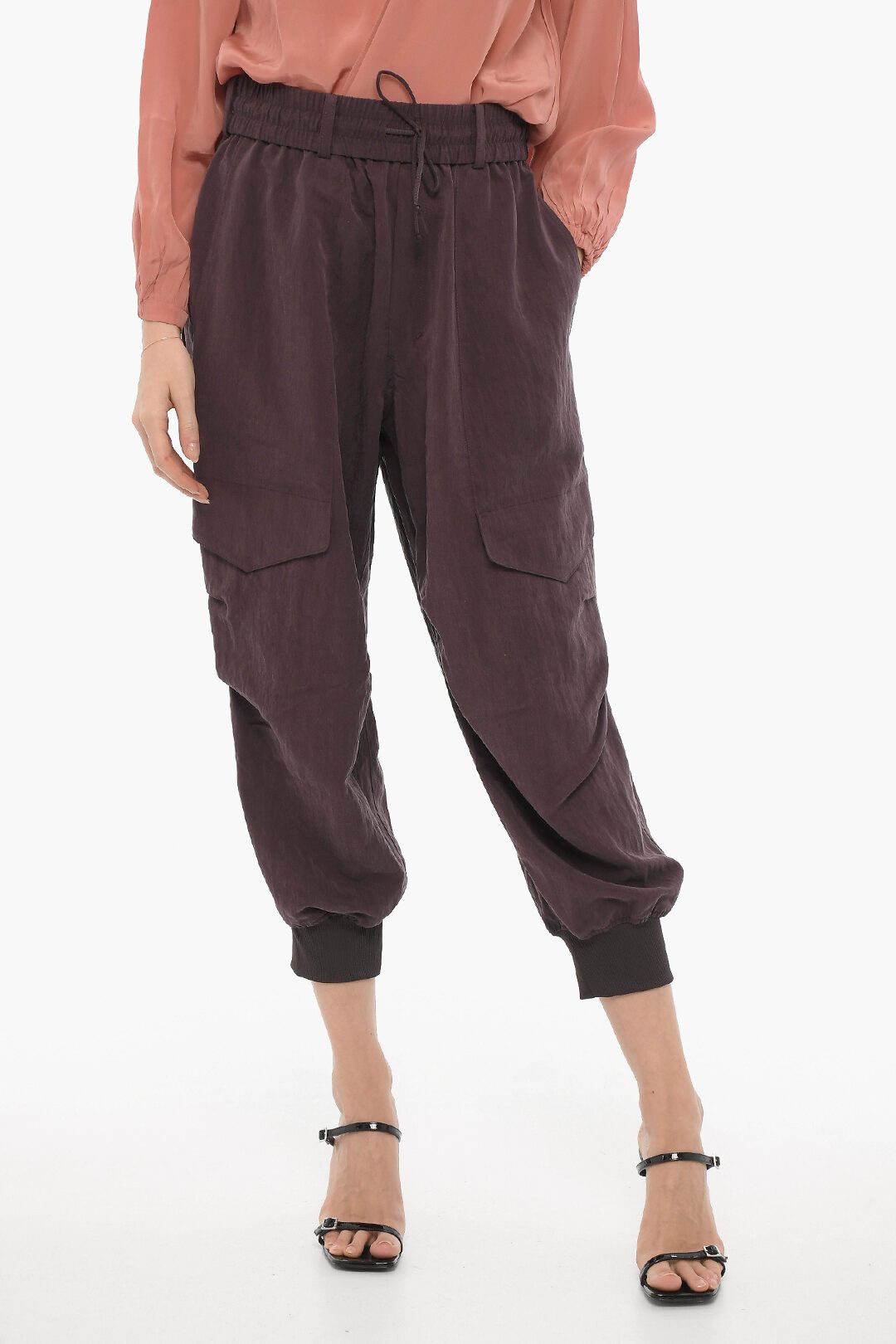 Y-3 × Yohji Yamamoto og1mm0824 Wide Leg Cargo Pants with Elastic Waistband Size 26" / US 2 / IT 38 - 1 Thumbnail