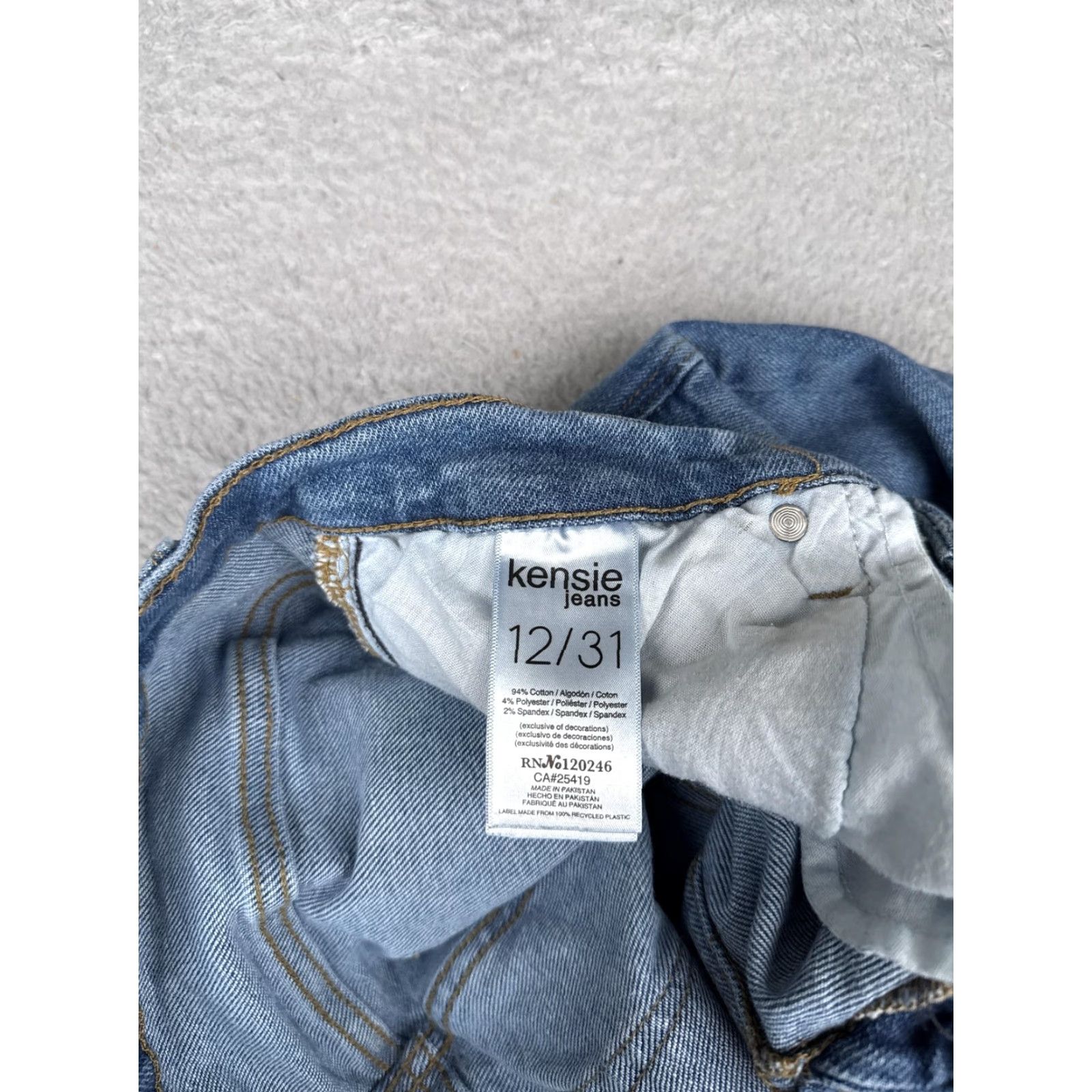 Vintage Kensie Women Jeans Straight 12 Blue Medium Wash Mid Rise 31x31 Cotton Blend Denim Pants Size 34" / US 12 / IT 48 - 7 Thumbnail