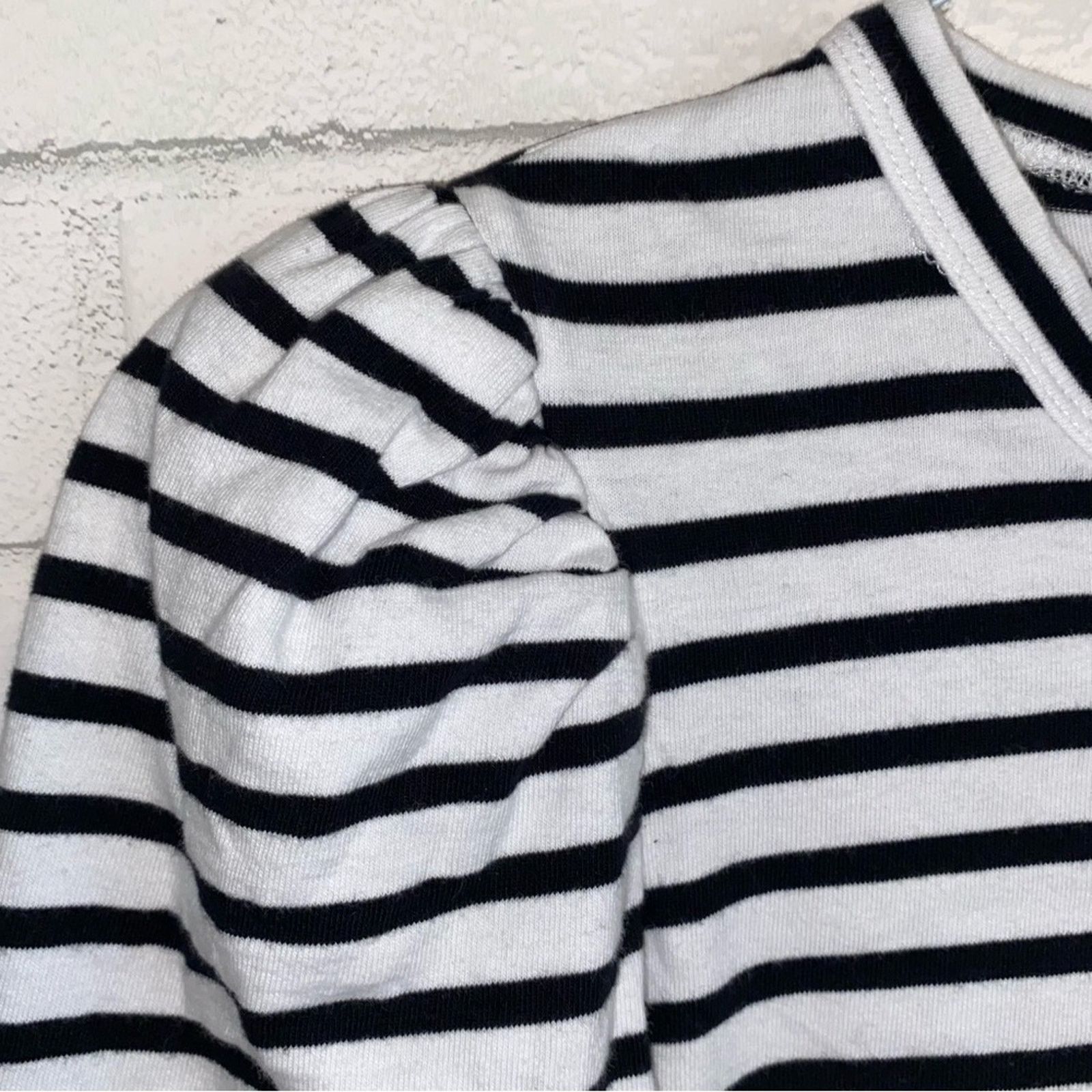 A.L.C. A.L.C. $365 Kidman Black Striped Puff LS Tee Dress XS Size XS / US 0-2 / IT 36-38 - 12 Thumbnail