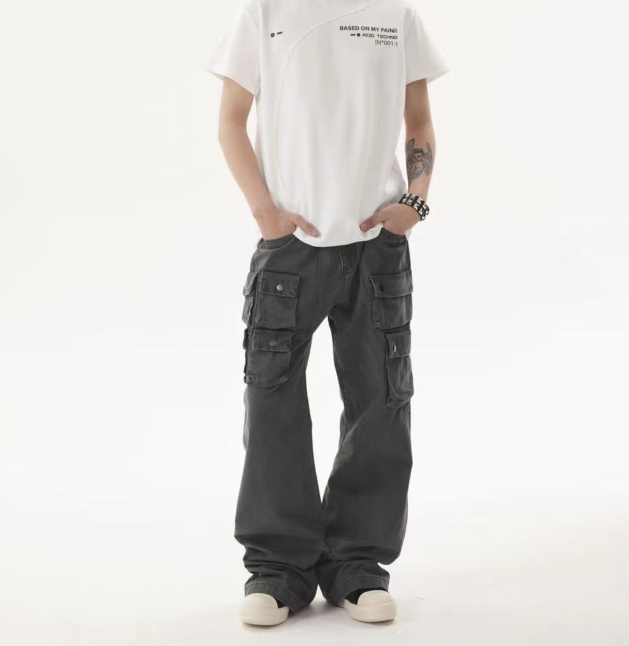 Japanese Brand × Jean Gray Washed and Aged Small Pocket Design Jeans Size US 30 / EU 46 - 3 Thumbnail