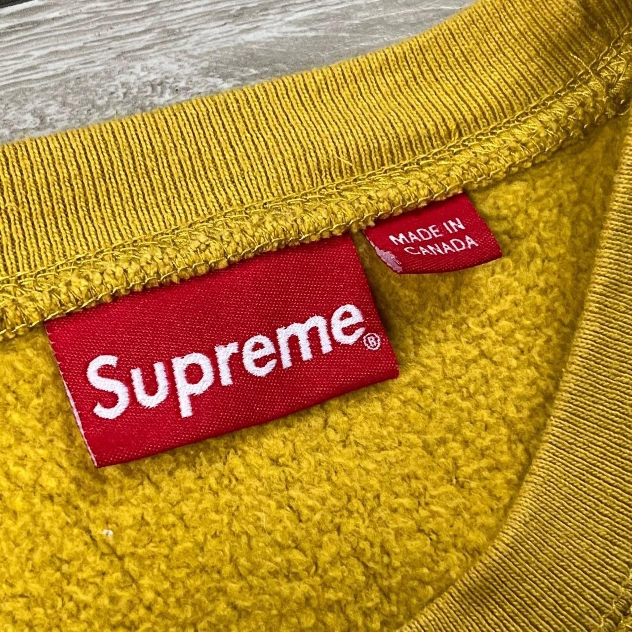 Supreme Supreme Box Logo Crewneck Mustard (FW18) - Size Medium Size US M / EU 48-50 / 2 - 4 Thumbnail