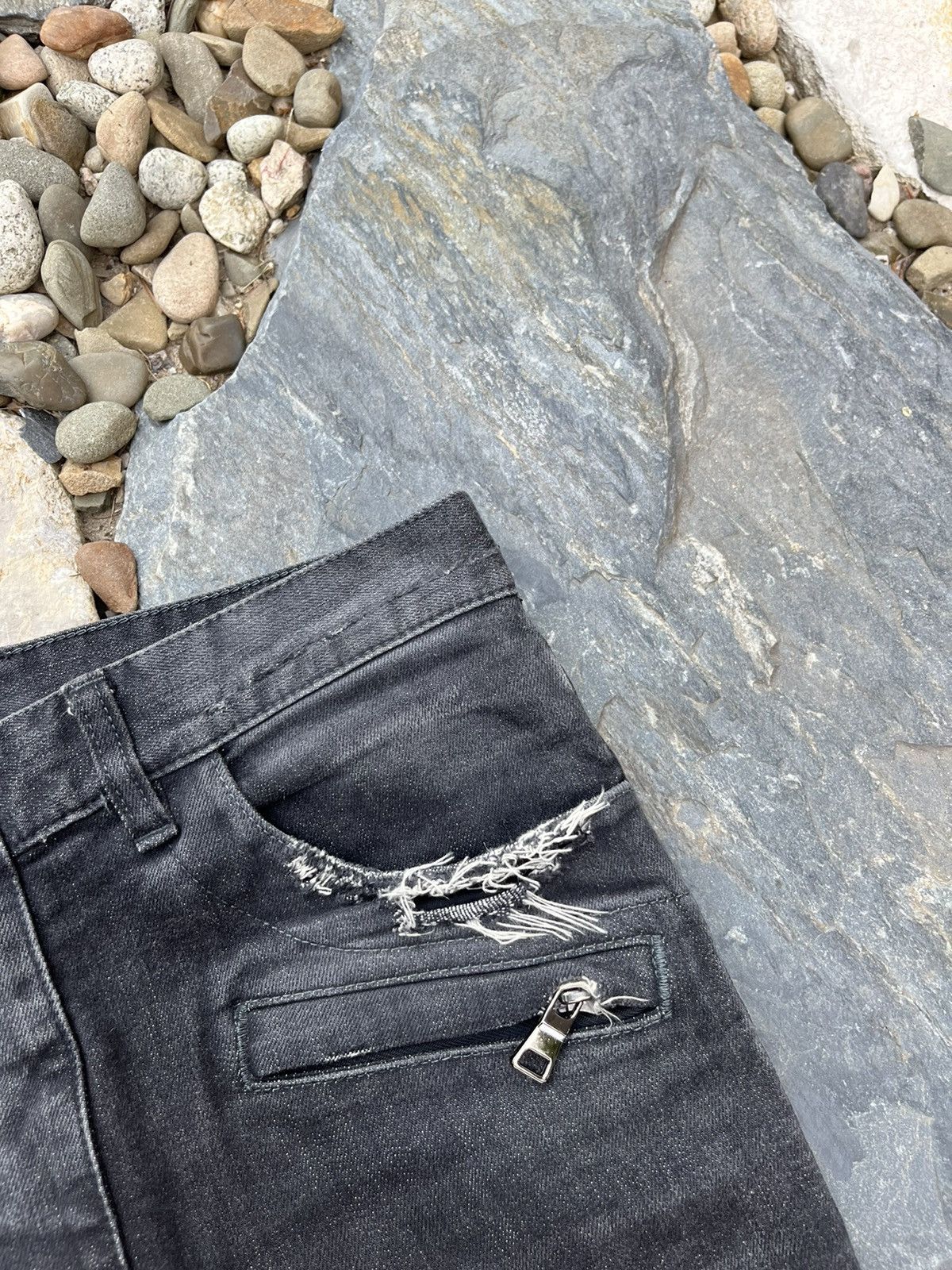 Balmain × Japanese Brand Balmain biker jeans pants 29 washed denim black distressed Size US 29 - 11 Thumbnail