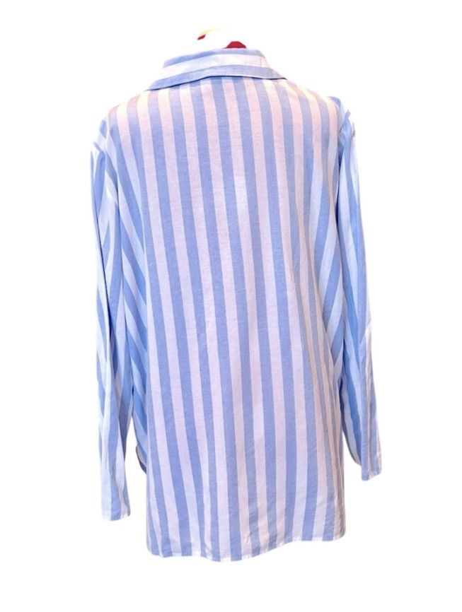 Other FloryDay Blue & White Striped Tunic Blouse 2X Chambray Top Size XXL / US 16-18 / IT 52-54 - 2 Thumbnail