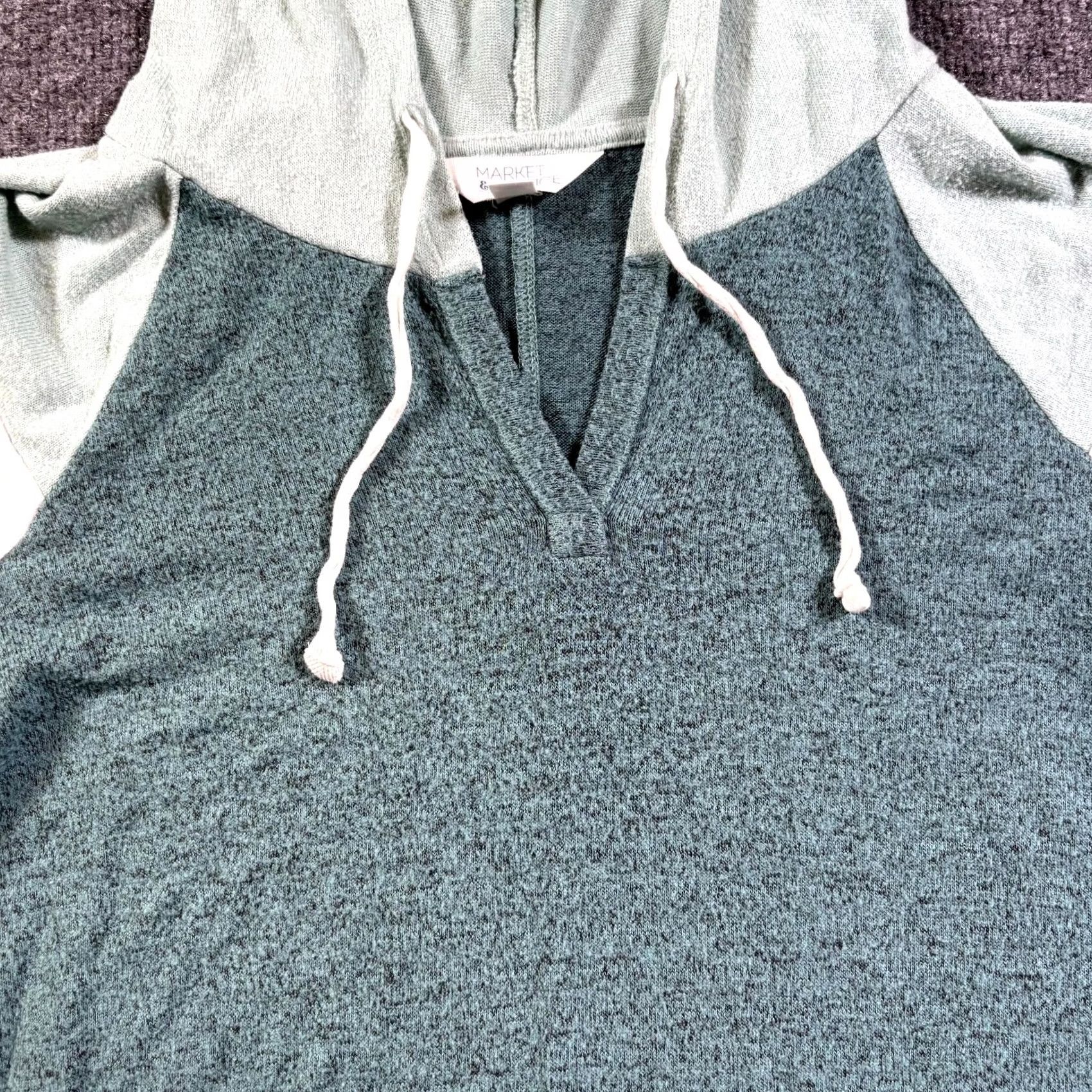 Market Market & Spruce Hoodie Women's L Green Rayon Performance Sports Athletic Stretch Hoodie Size L / US 10 / IT 46 - 2 Thumbnail