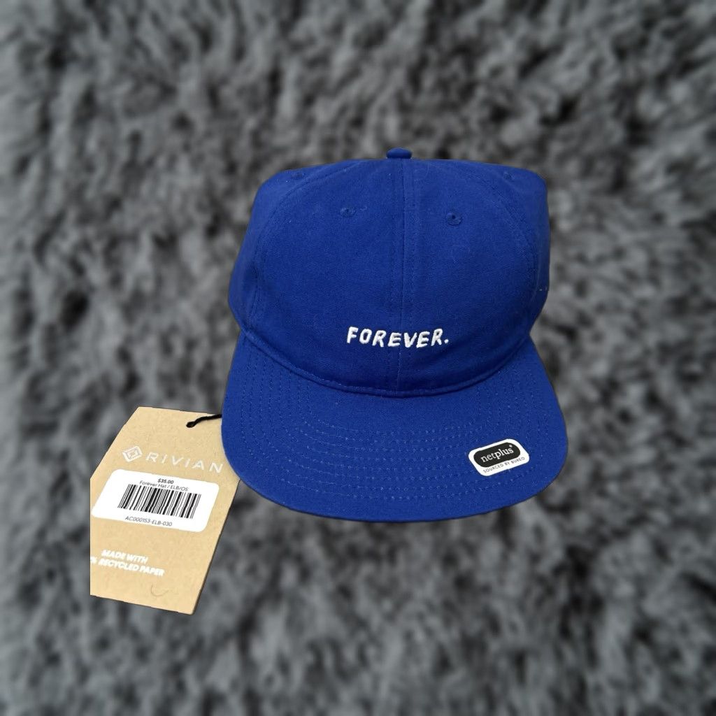 Forever 21 Rivian Forever Hat Blue 100% Organic Cotton Adjustable Baseball Cap NWT Men One Size Canvas Casual Travel Sportswear Cap Size ONE SIZE - 1 Thumbnail
