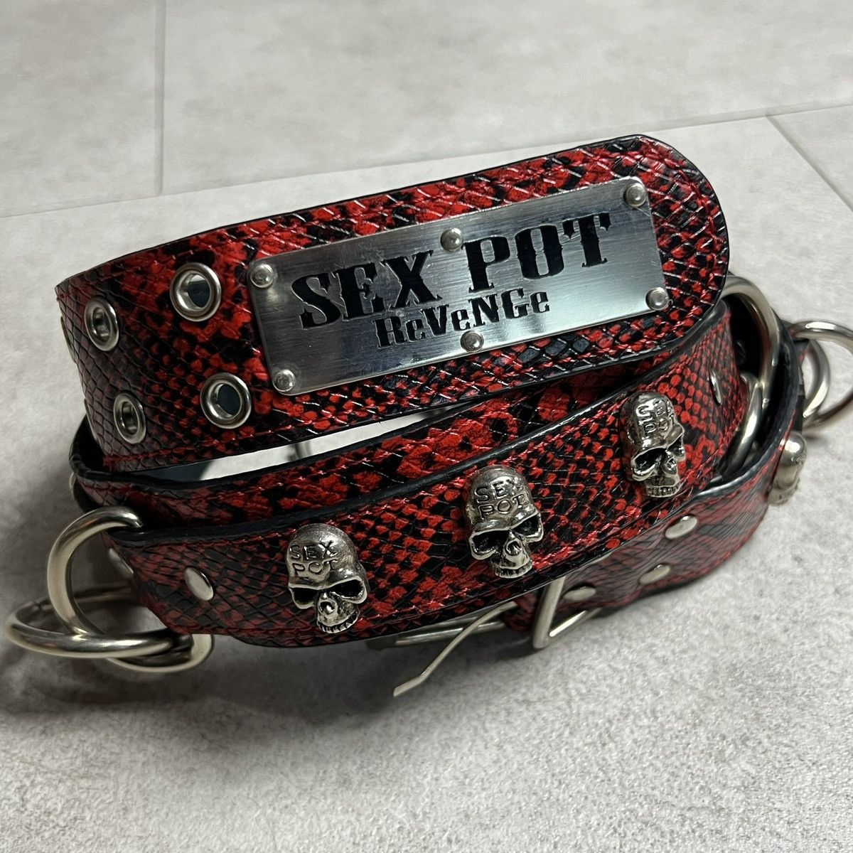 Japanese Brand SEX POT REVENGE SKULLS STUDDED LEOPARD PRINT