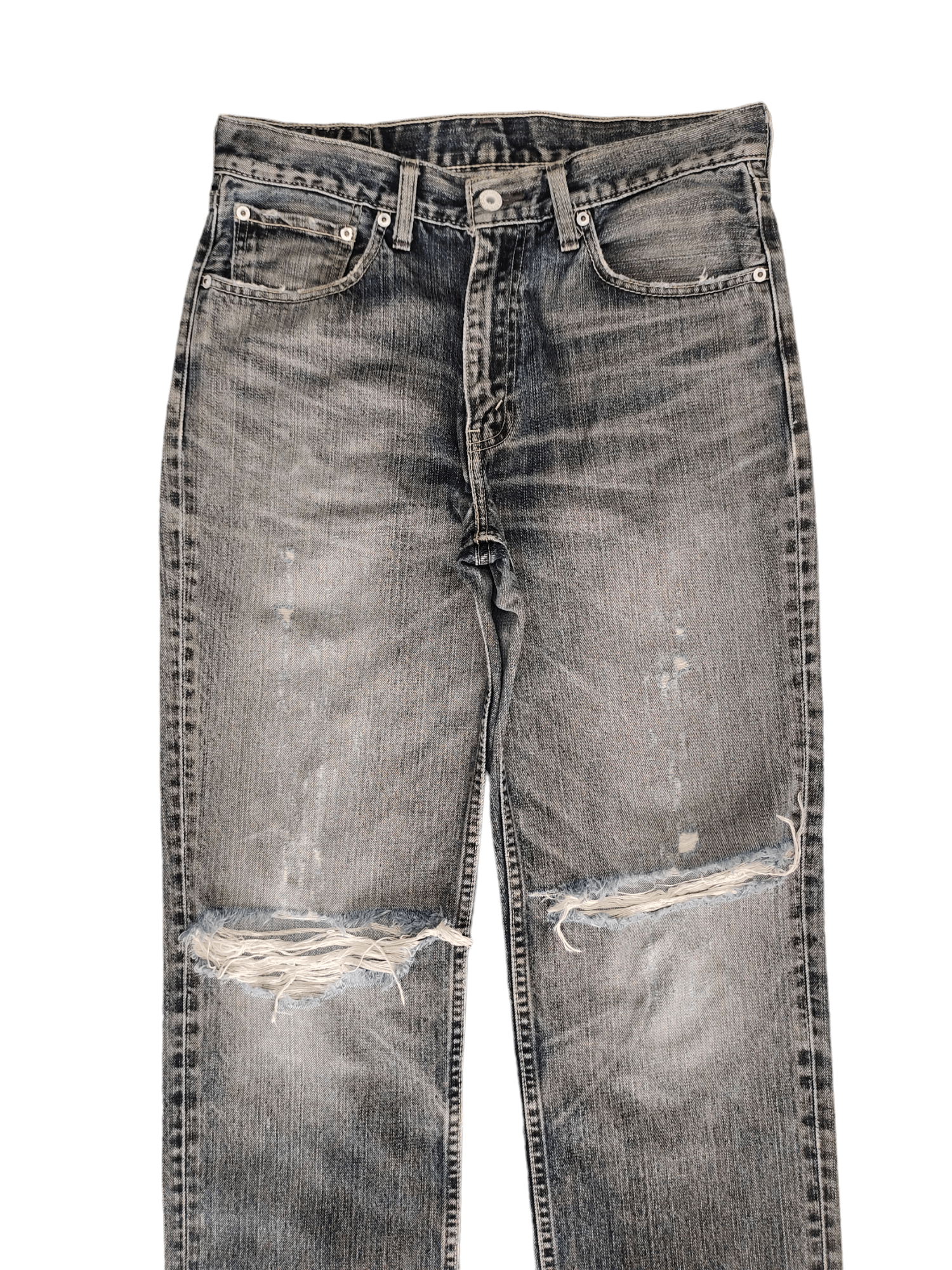 Levi's Vintage Levis Distress Faded Destroy Knee Denim Jeans Size US 32 / EU 48 - 2 Thumbnail