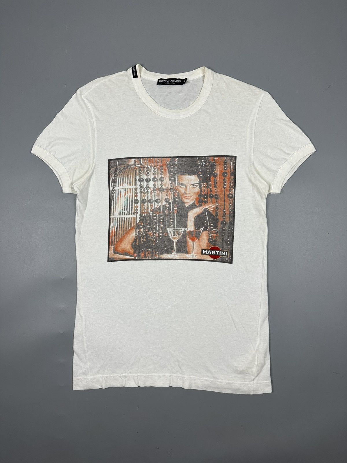 Designer × Dolce & Gabbana Vintage Dolce & Gabbana x Martini Photo Tee Size M / US 6-8 / IT 42-44 - 1 Thumbnail