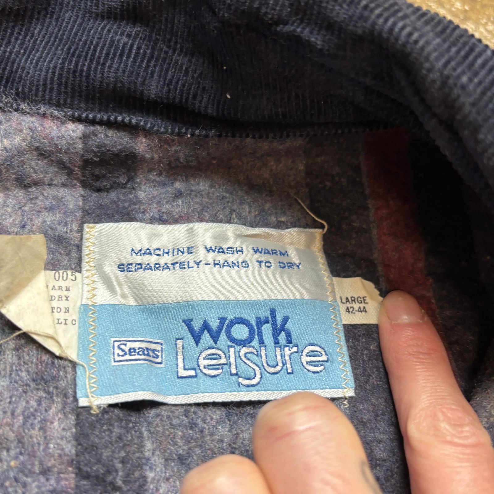 Sears × Vintage VTG 70s Sears Work Leisure Blanket Chore Denim Jacket Mens L Size US L / EU 52-54 / 3 - 4 Thumbnail