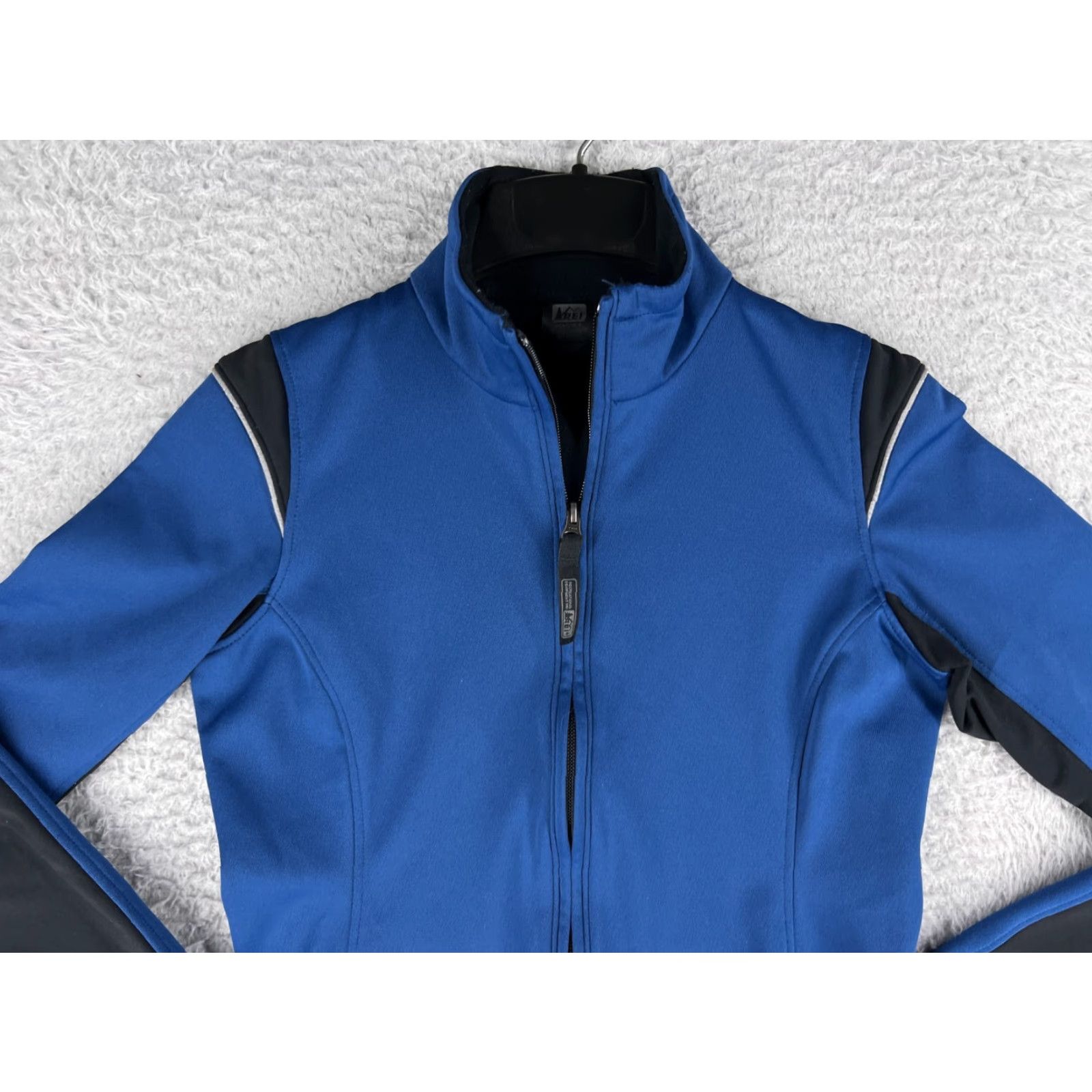 Vintage REI Womens Small Blue Black Full Zip Mock Neck Cycling Polyester Blend Sweatshirt Size S / US 4 / IT 40 - 4 Thumbnail