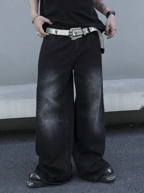 Jean Kirari x Ezawa Faded Baggy Denim Jeans Wide Leg Size US 32 / EU 48 - 3 Thumbnail