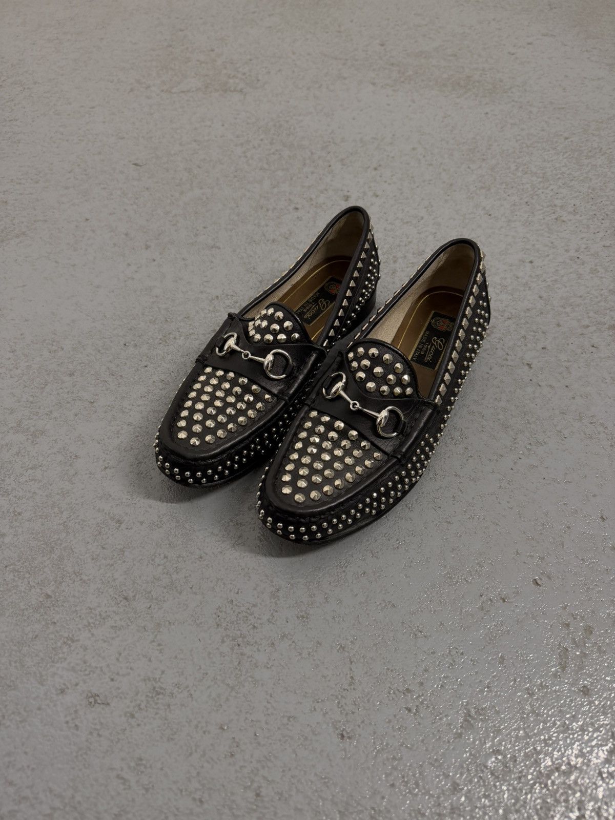 Gucci Gucci Horsebit 1953 Studded Leather Loafers Size US 7 / IT 37 - 1 Thumbnail