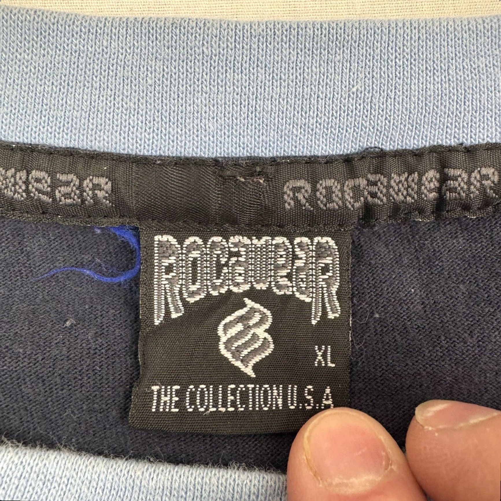 Rocawear VINTAGE Rocawear Long Sleeve Shirt Adult XL Blue Hip Hop 90s Classic Y2K Hipster Mens Size US XL / EU 56 / 4 - 4 Thumbnail