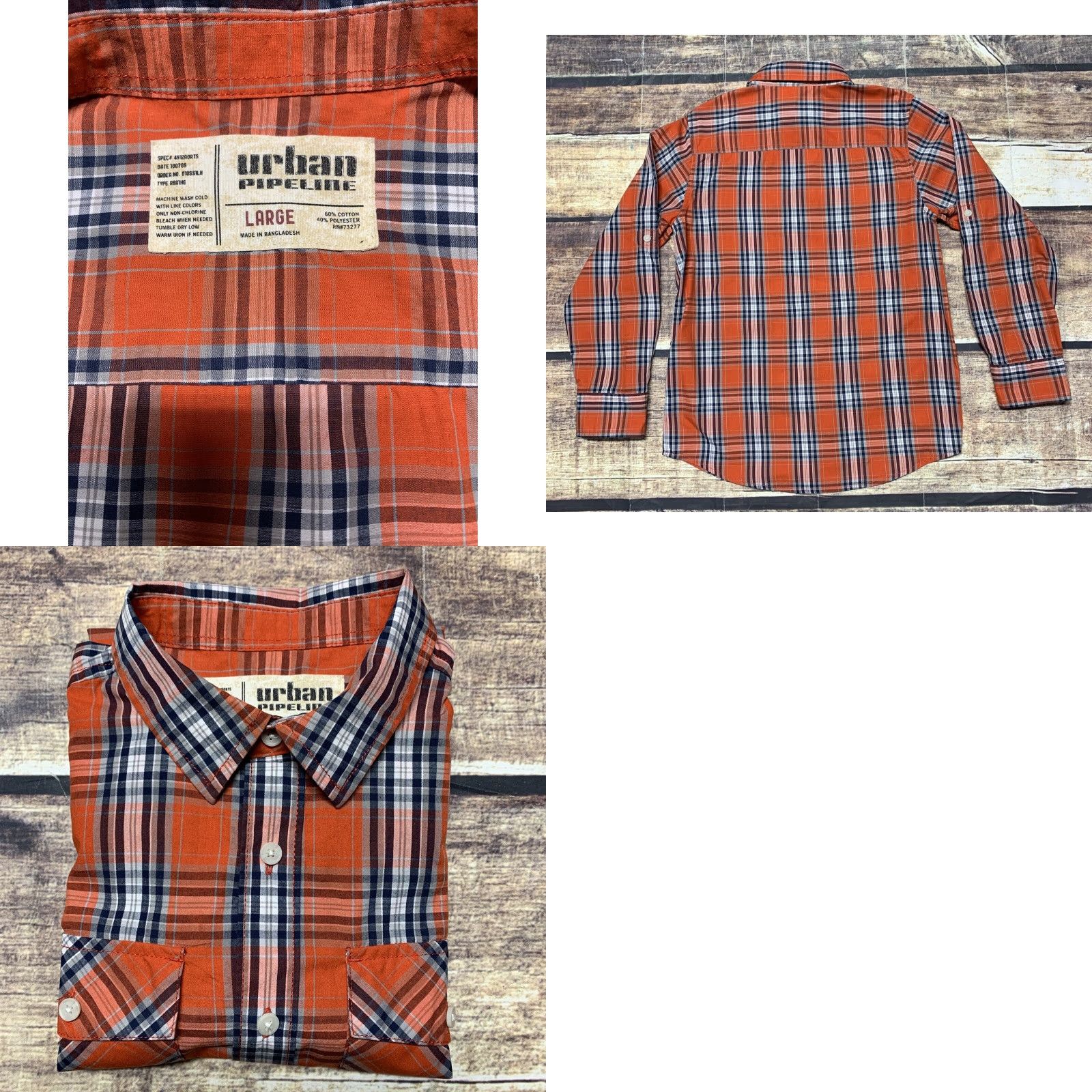 Vintage VINTAGE Urban Pipeline Mens Long Sleeve Button Down Shirt Red White Plaid L Size US L / EU 52-54 / 3 - 8 Thumbnail