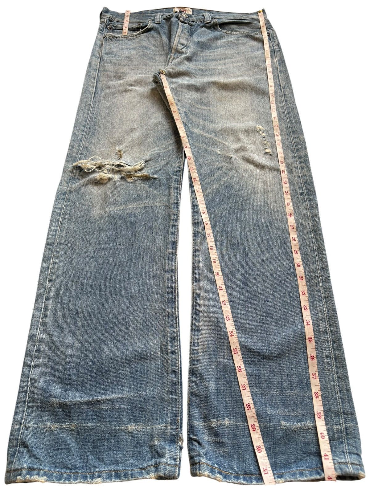 Levi's Vintage 90s Levis 501 Blue Wash Distressed Loose Baggy Jeans Size US 34 / EU 50 - 15 Thumbnail