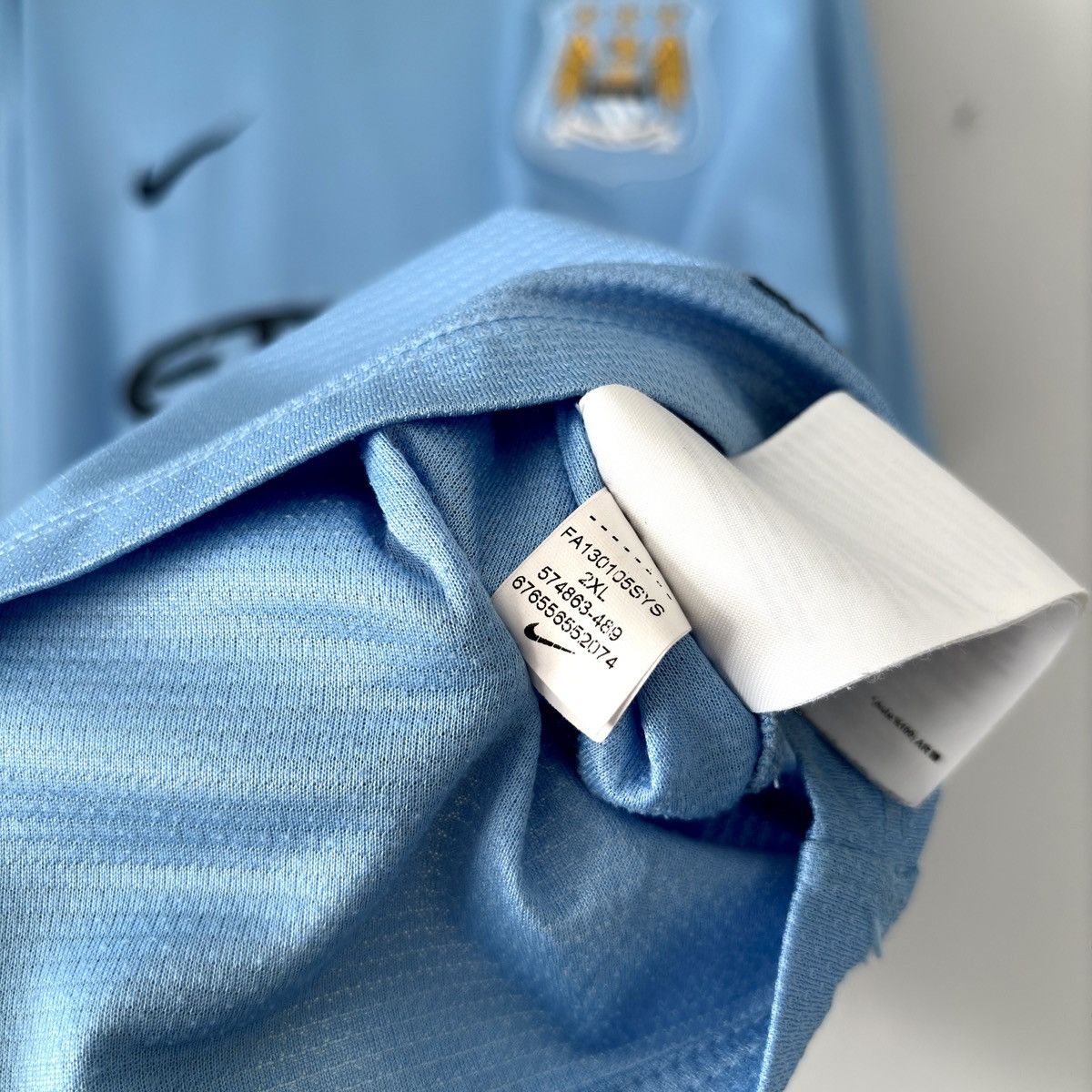 Nike 2013 2014 Manchester City Nike Home Kit Shirt Soccer Jersey Size US XXL / EU 58 / 5 - 6 Thumbnail