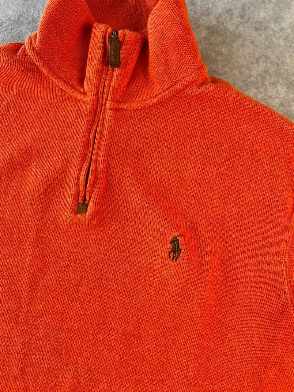 Polo Ralph Lauren Polo Ralph Lauren 1/4 Zip Sweater Knit Orange Size M Size US M / EU 48-50 / 2 - 2 Thumbnail